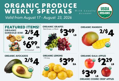 Green's Natural Foods Organic Produce Weekly Specials Weekly Ad August 17 - 23, 2026