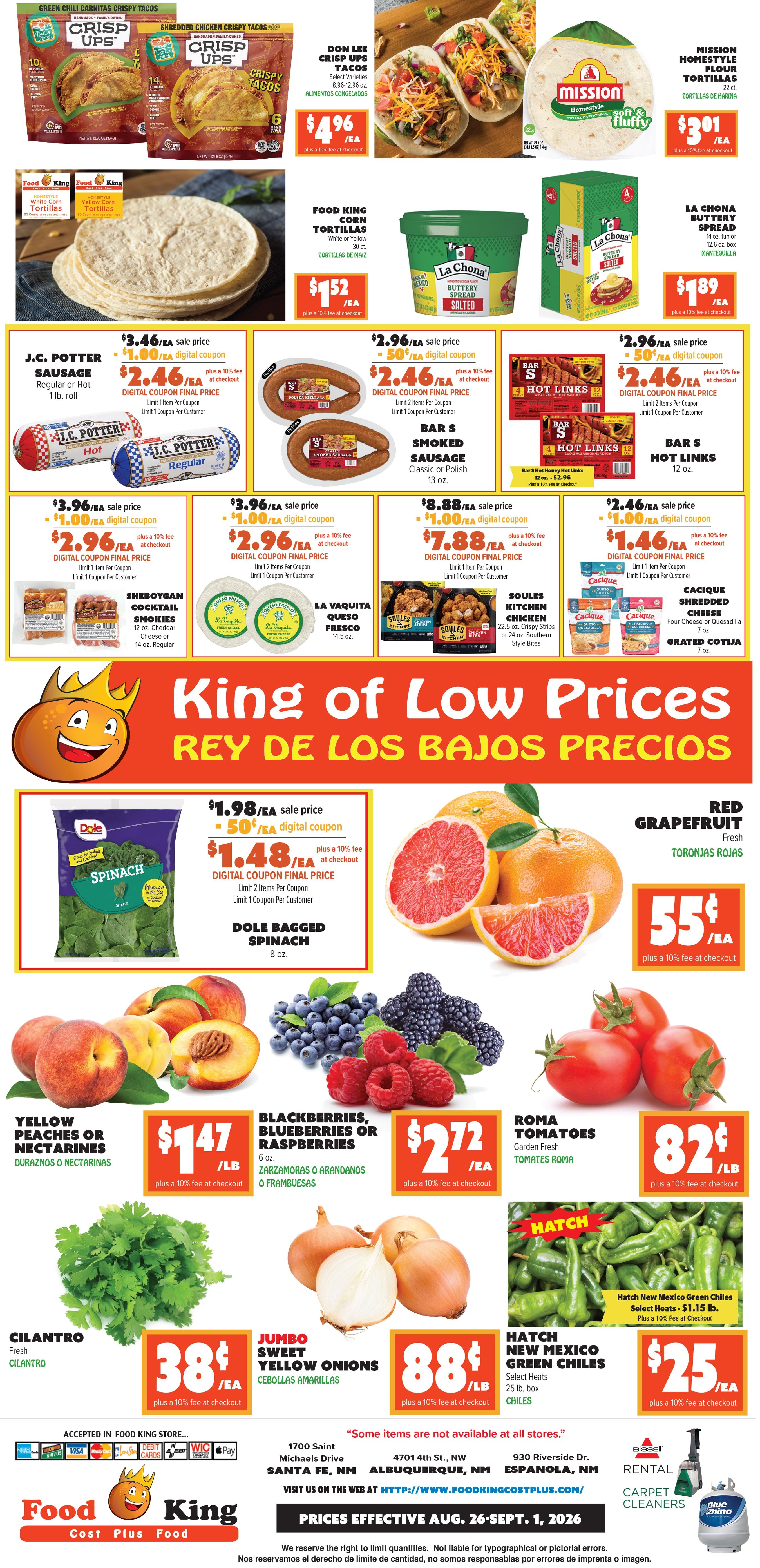 Food King Weekly Ad August 26 - September 1, 2026