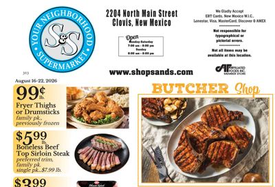 S&S Supermarket Weekly Ad August 16 - 22, 2026