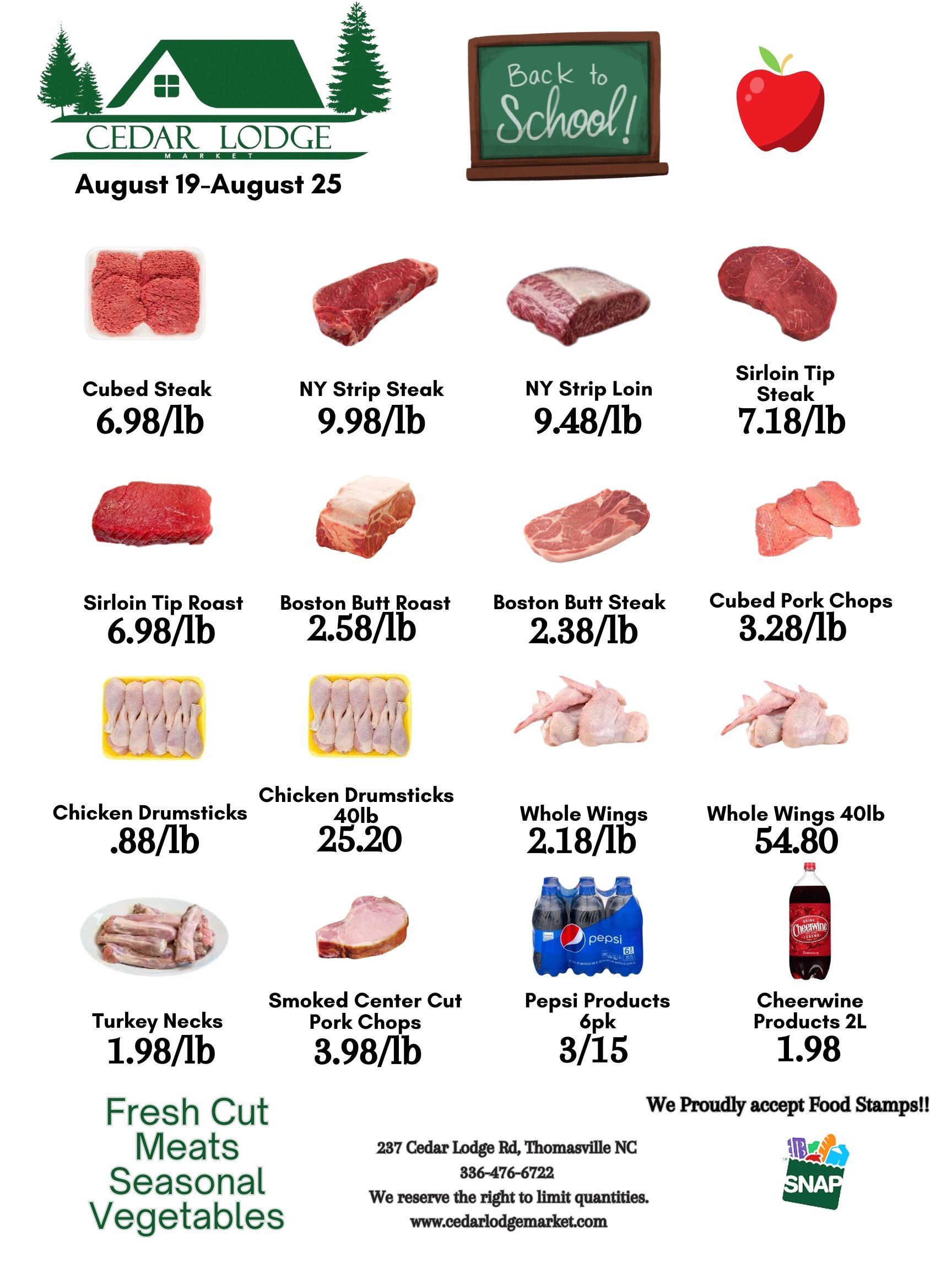 Cedar Lodge Market Weekly Ad August 19 - 25, 2026