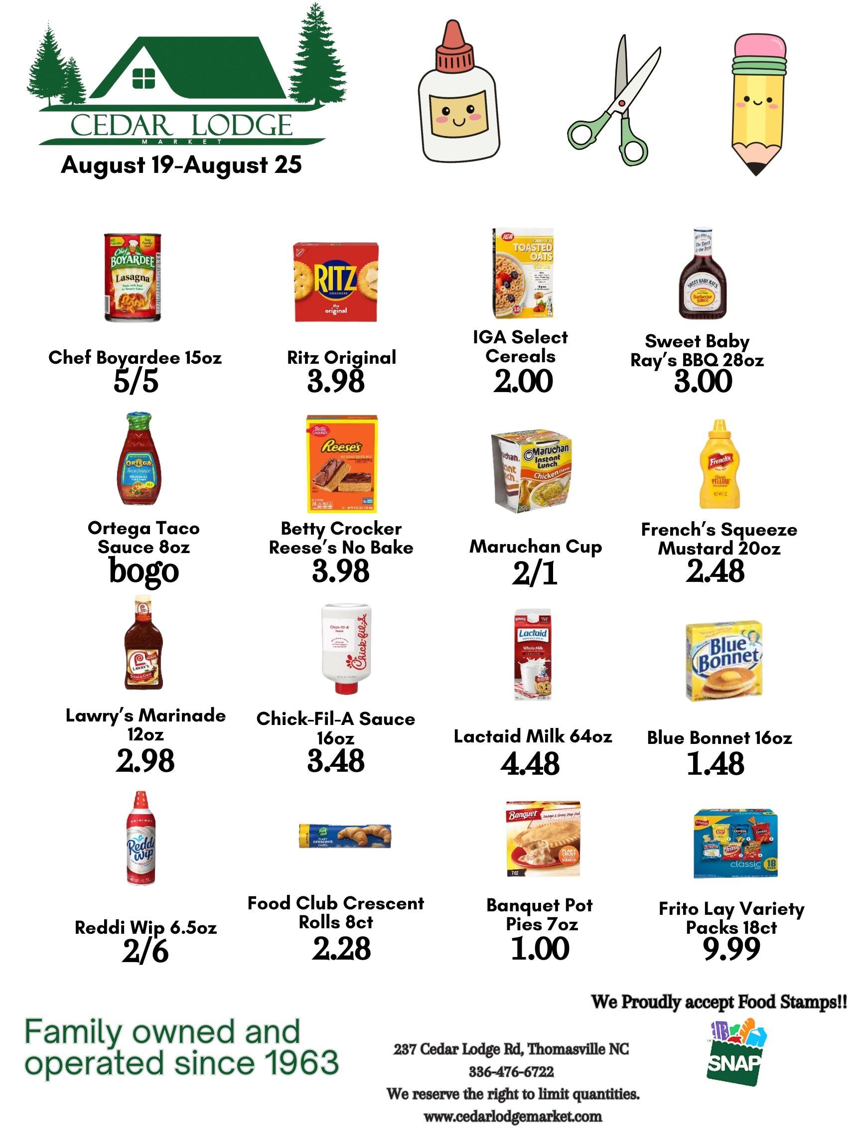 Cedar Lodge Market Weekly Ad August 19 - 25, 2026