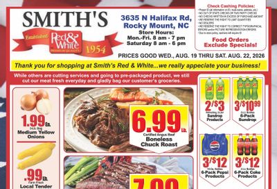 Smith's Red & White Weekly Ad August 19 - 25, 2026