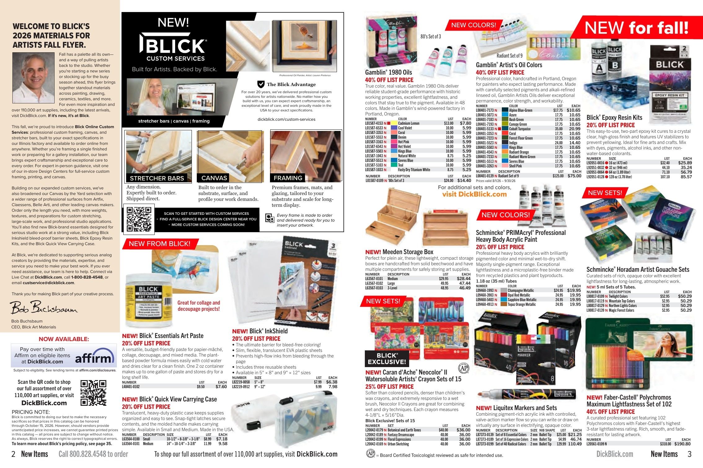 BLICK Art Materials Materials for Artists Sale Weekly Ad August 1 - November 30, 2026