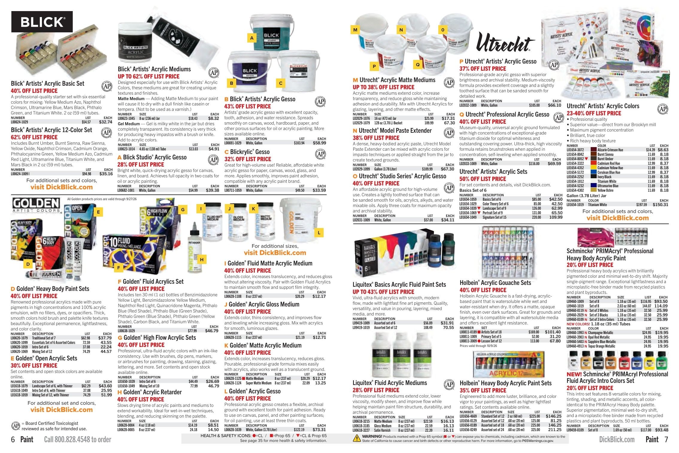 BLICK Art Materials Materials for Artists Sale Weekly Ad August 1 - November 30, 2026