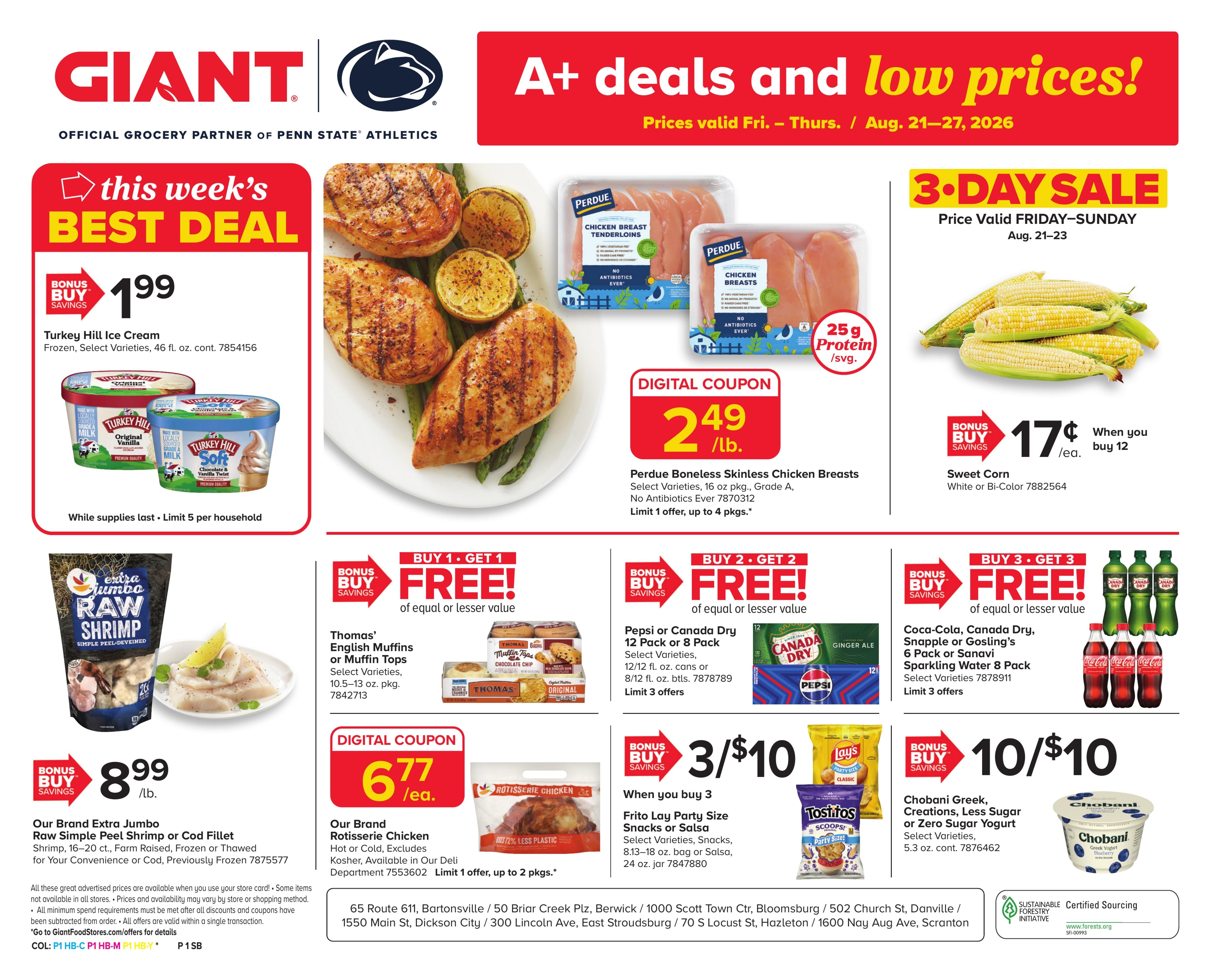 Giant Food Stores (Hawley–New Milford Area, PA) Weekly Ad August 21 - 27, 2026