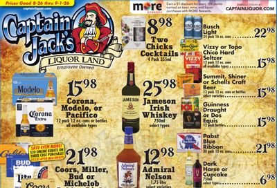 Captain Jack's Liquor Land Weekly Ad August 26 - September 1, 2026