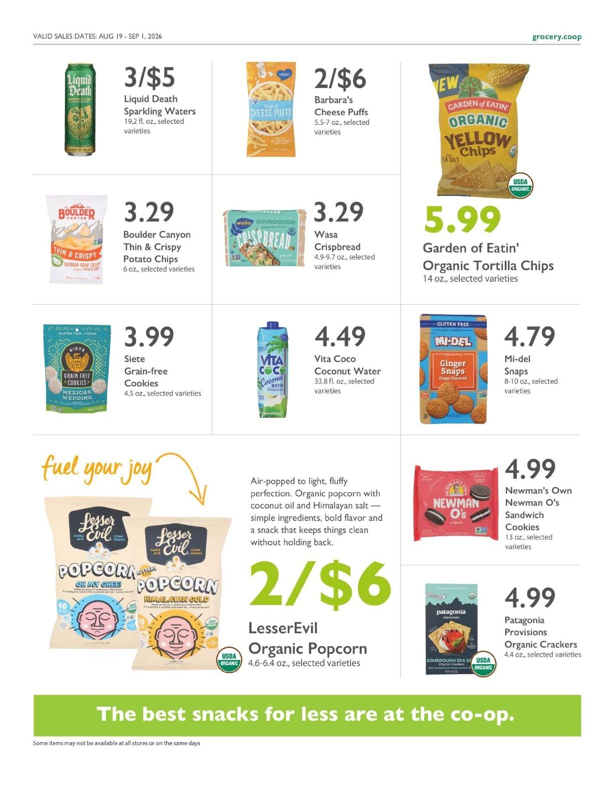 Sacramento Natural Foods Co-op Co+op Deals Weekly Ad August 19 - September 1, 2026