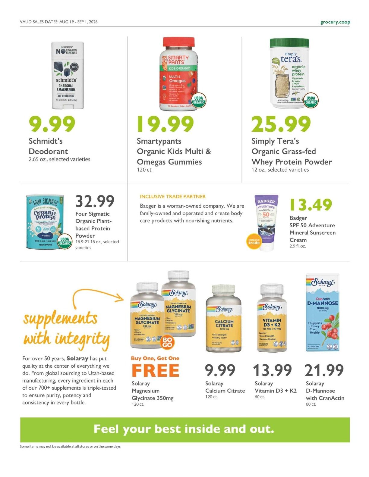 Sacramento Natural Foods Co-op Co+op Deals Weekly Ad August 19 - September 1, 2026