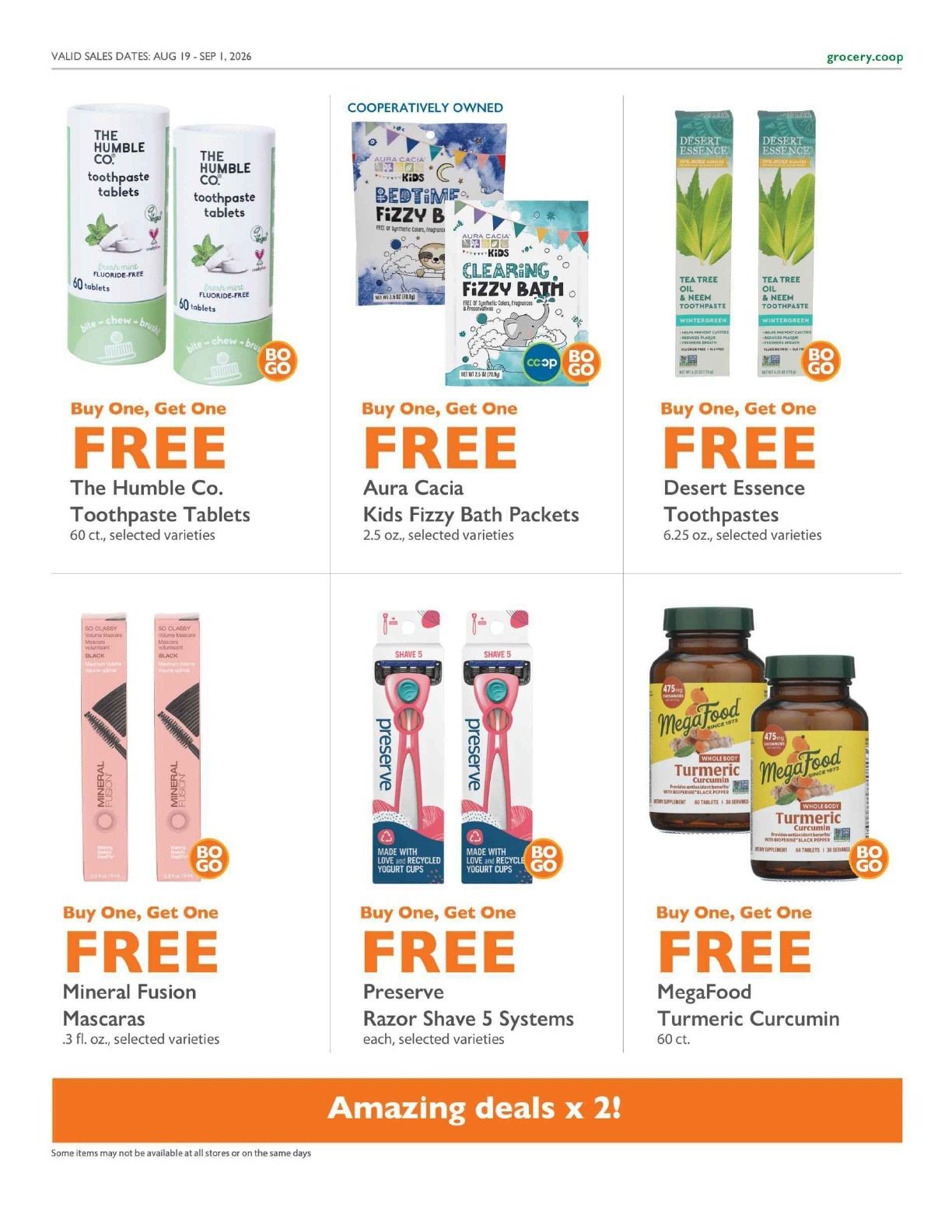 Abundance Food Co-op Co+op Deals Weekly Ad August 19 - September 1, 2026