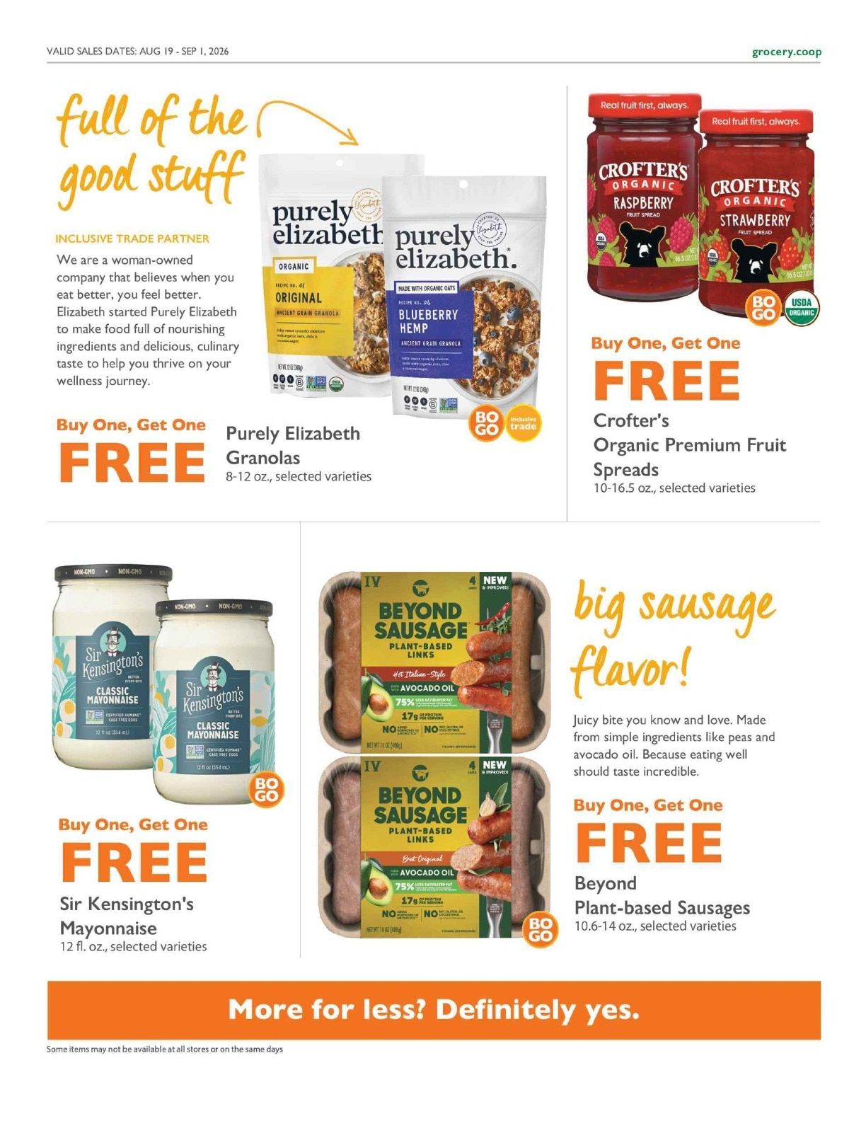 Abundance Food Co-op Co+op Deals Weekly Ad August 19 - September 1, 2026