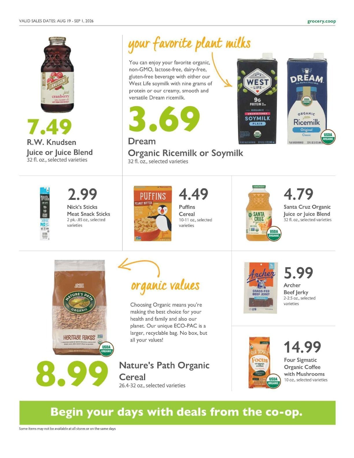 Concord Food Co-op Co+op Deals Weekly Ad August 19 - September 1, 2026