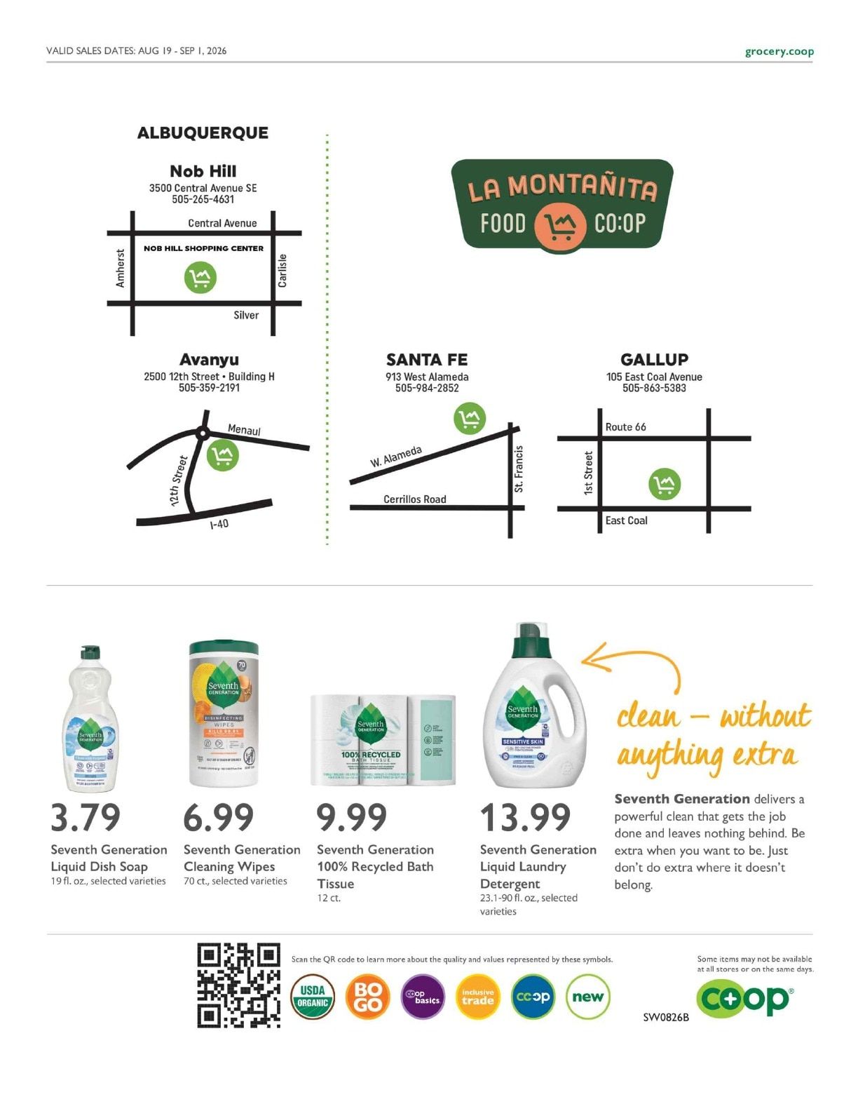 La Montañita Co-op Co+op Deals Weekly Ad August 19 - September 1, 2026