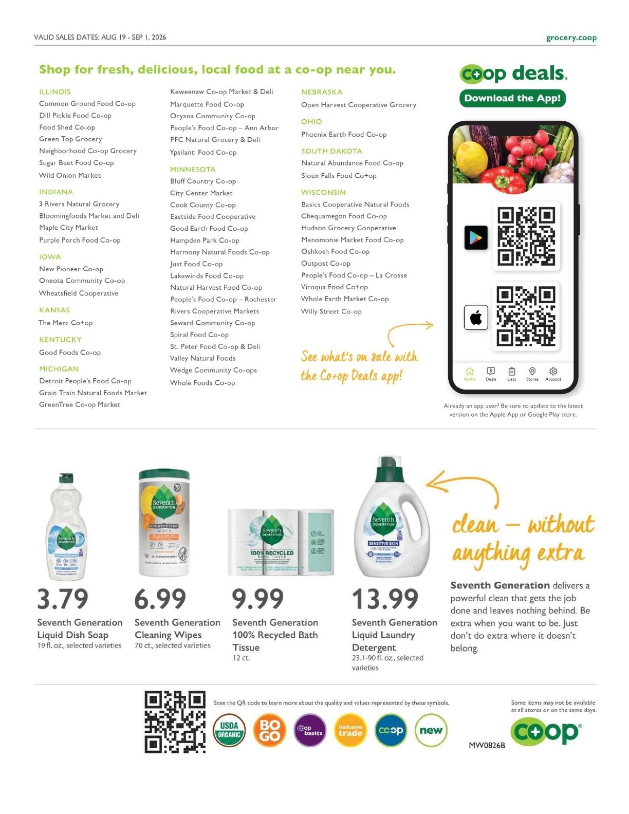 Lakewinds Food Co-op Co+op Deals Weekly Ad August 19 - September 1, 2026