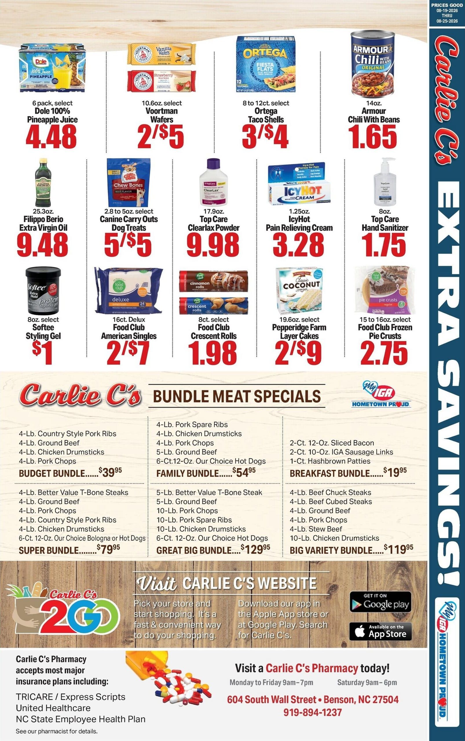 Carlie C's (Bennettsville–Rockingham Area, NC–SC) Weekly Ad August 19 - 25, 2026