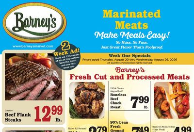 Barney's Market Weekly Ad August 20 - 26, 2026