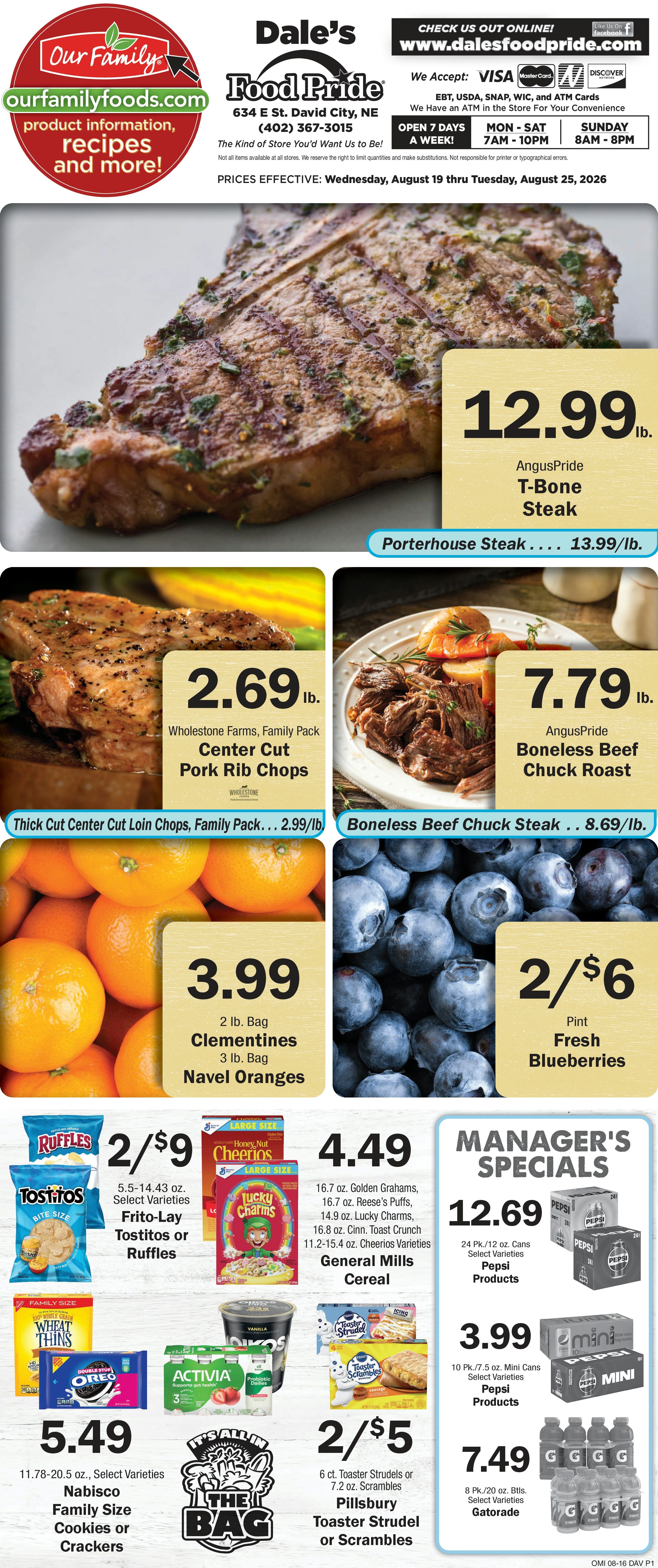 Dale's Food Pride (634 E St, David City, NE) Weekly Ad August 19 - 25, 2026