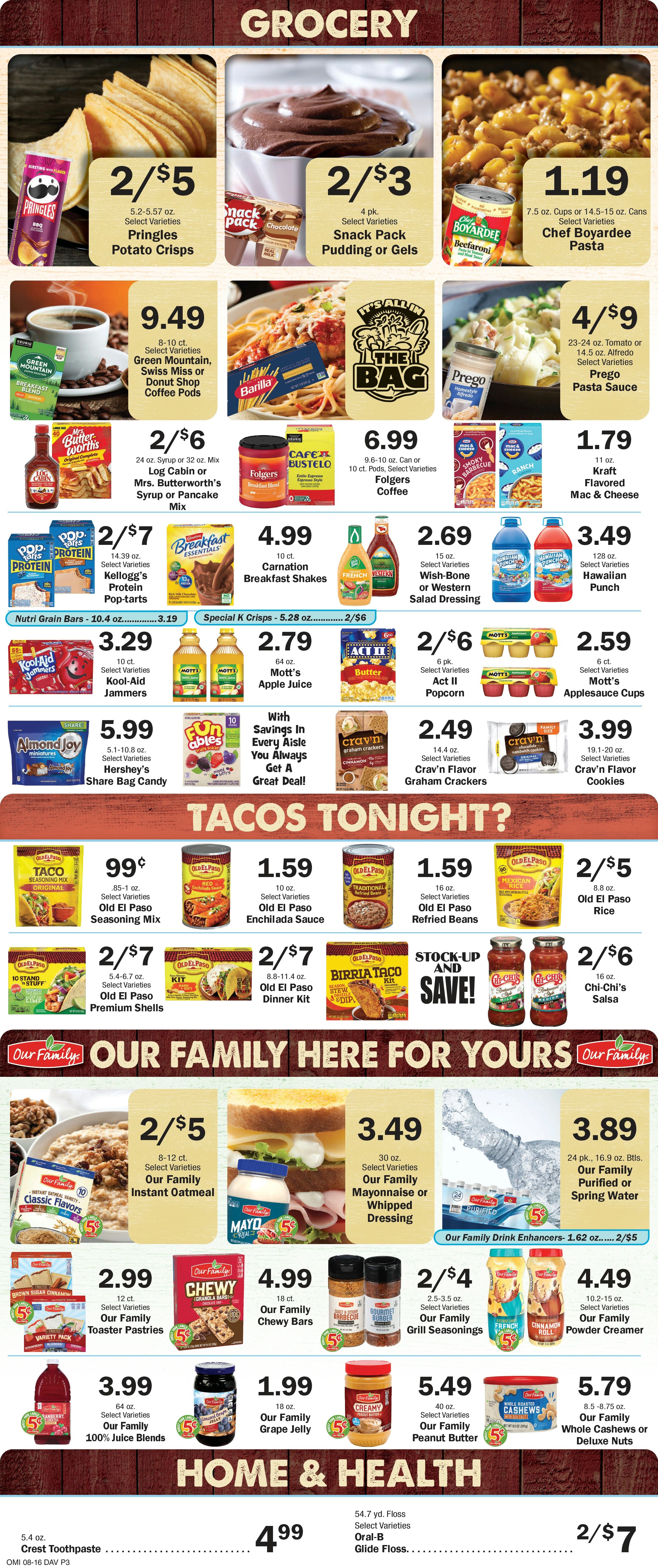 Dale's Food Pride (634 E St, David City, NE) Weekly Ad August 19 - 25, 2026