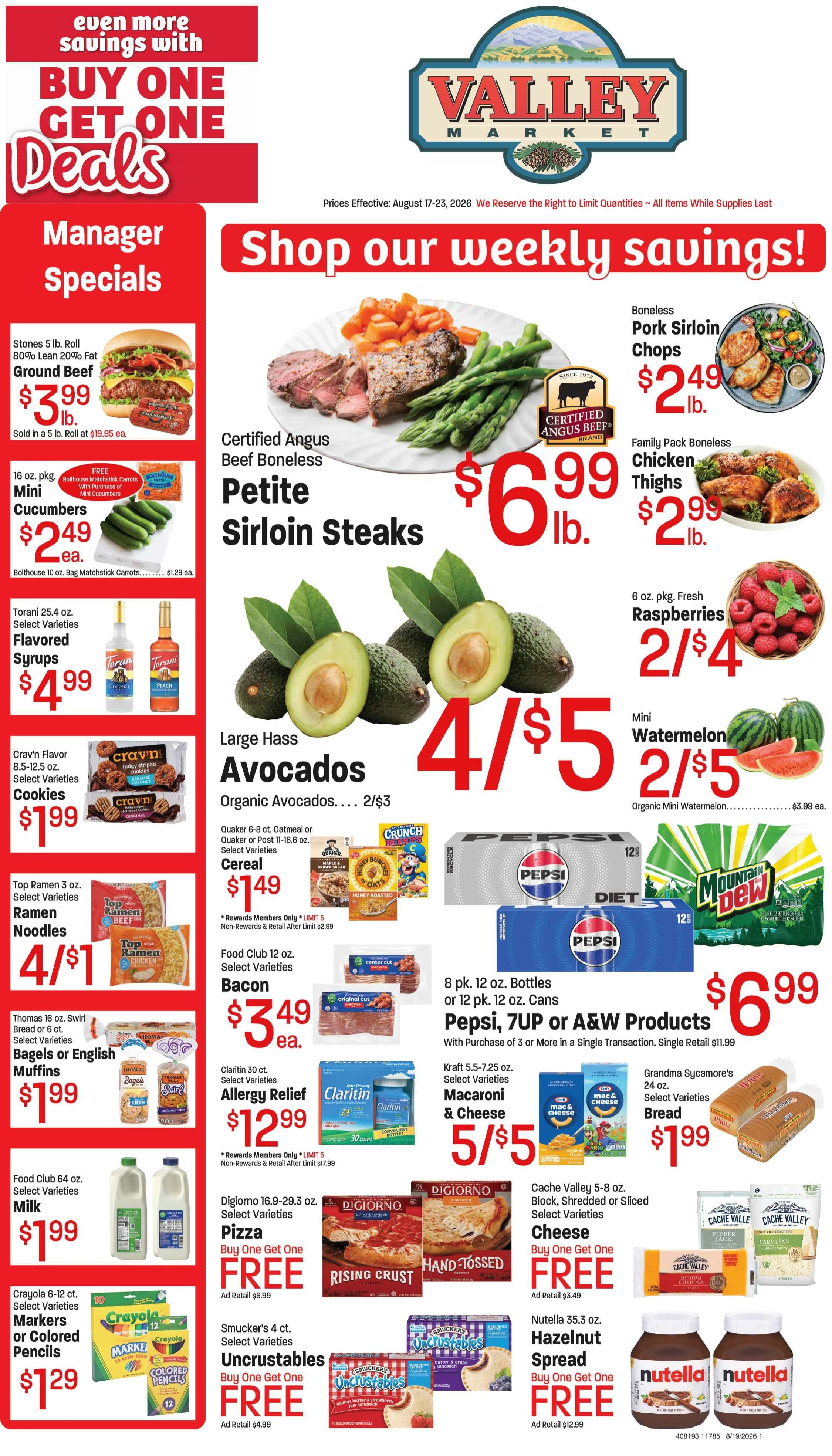 Eden Valley Market (2555 Wolf Creek Dr., Eden, UT) Weekly Ad August 17 - 23, 2026
