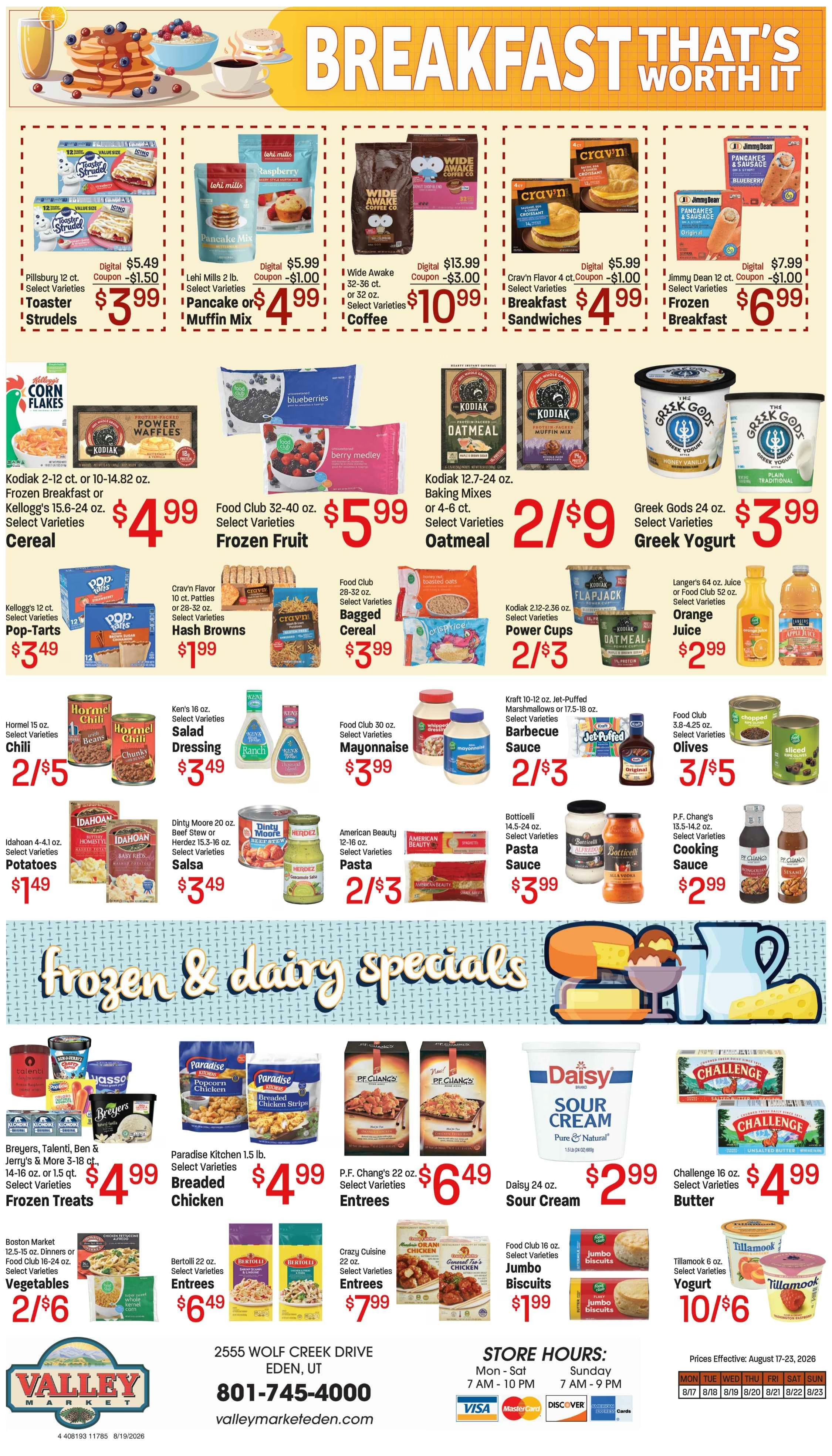 Eden Valley Market (2555 Wolf Creek Dr., Eden, UT) Weekly Ad August 17 - 23, 2026