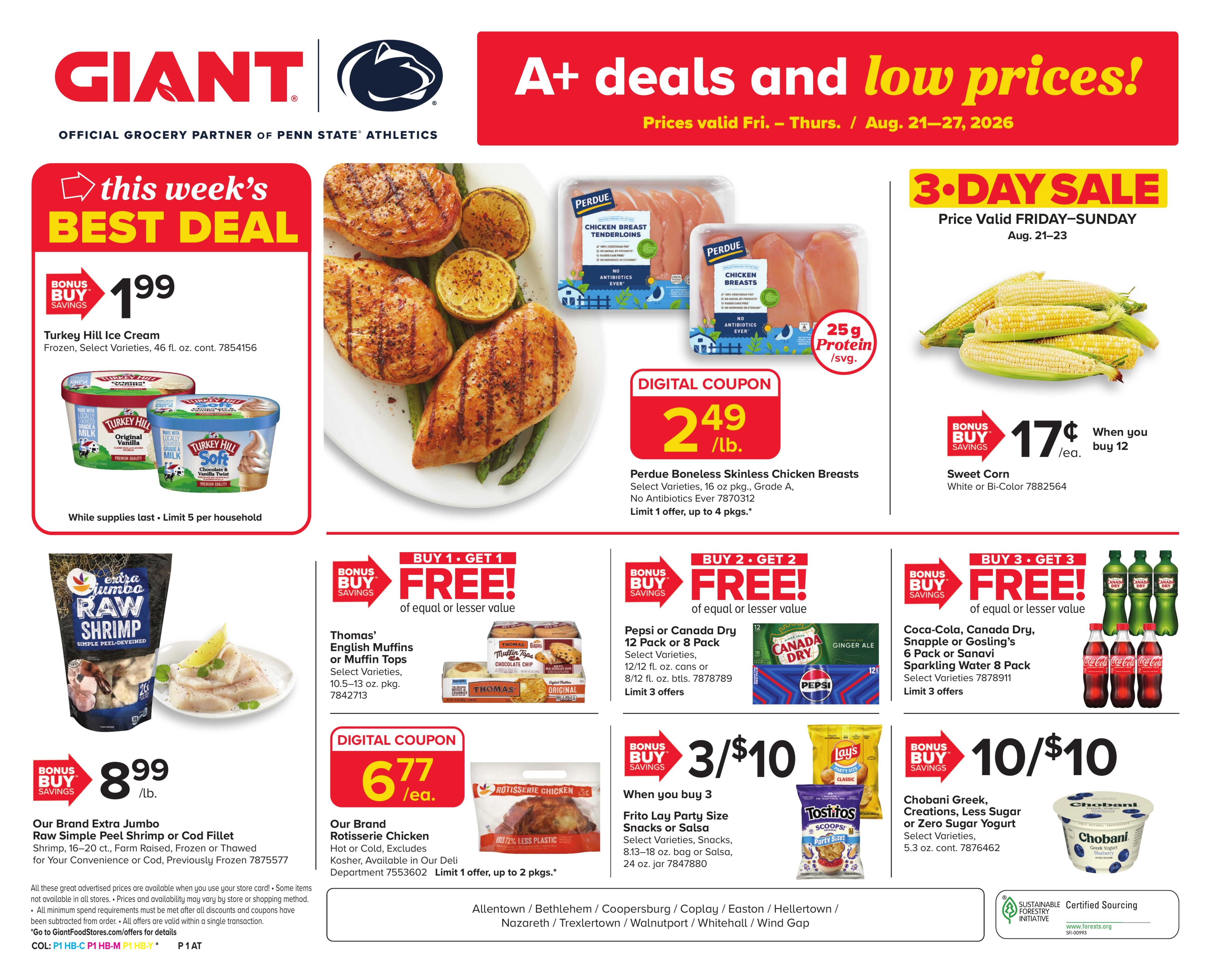 Giant Food Stores (Allentown–Lehigh Valley Area, PA) Weekly Ad August 21 - 27, 2026