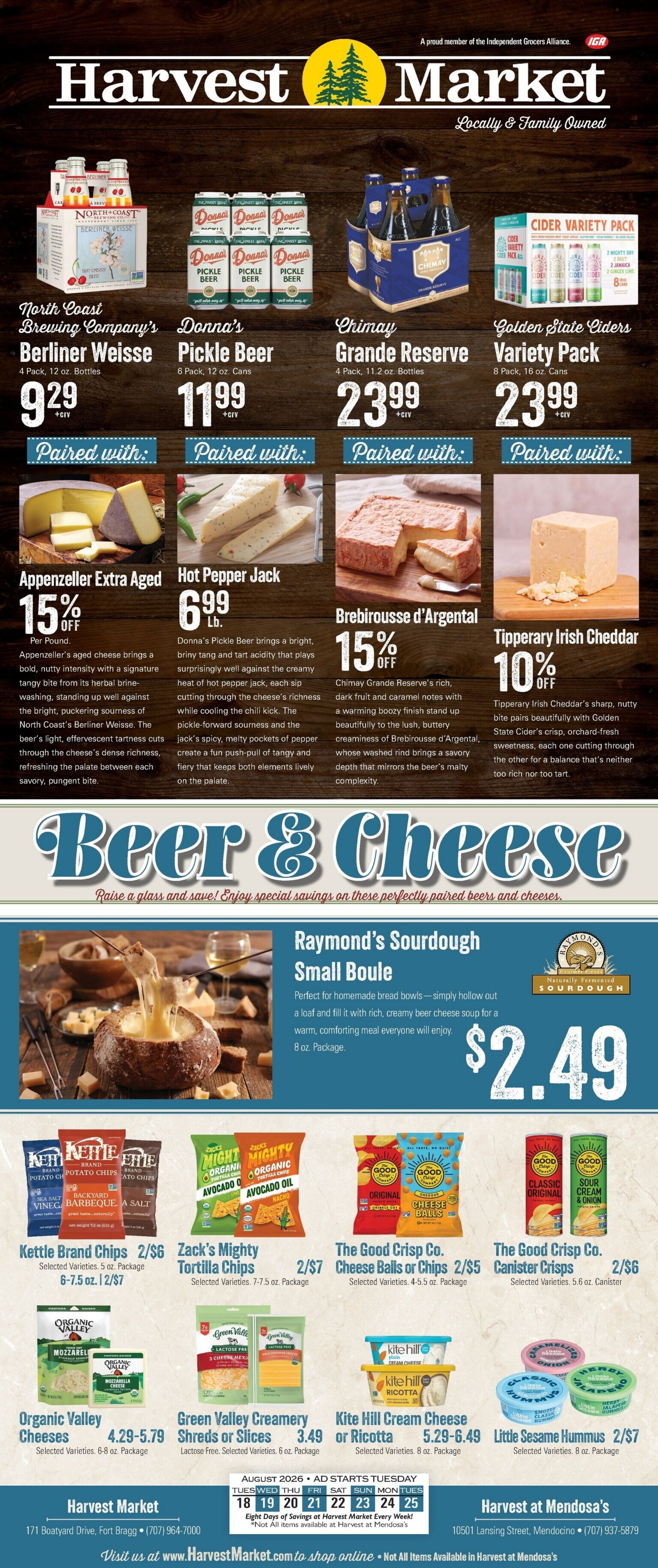 Harvest Market Fort Bragg Weekly Ad August 18 - 25, 2026