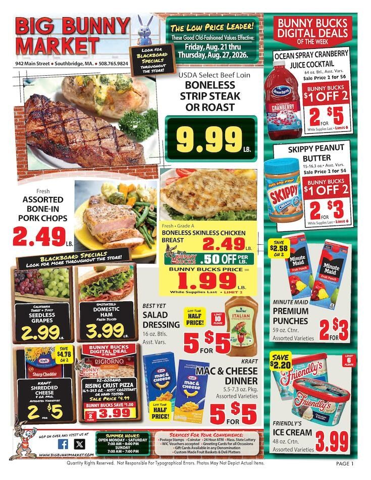 Big Bunny Market Weekly Ad August 21 - 27, 2026