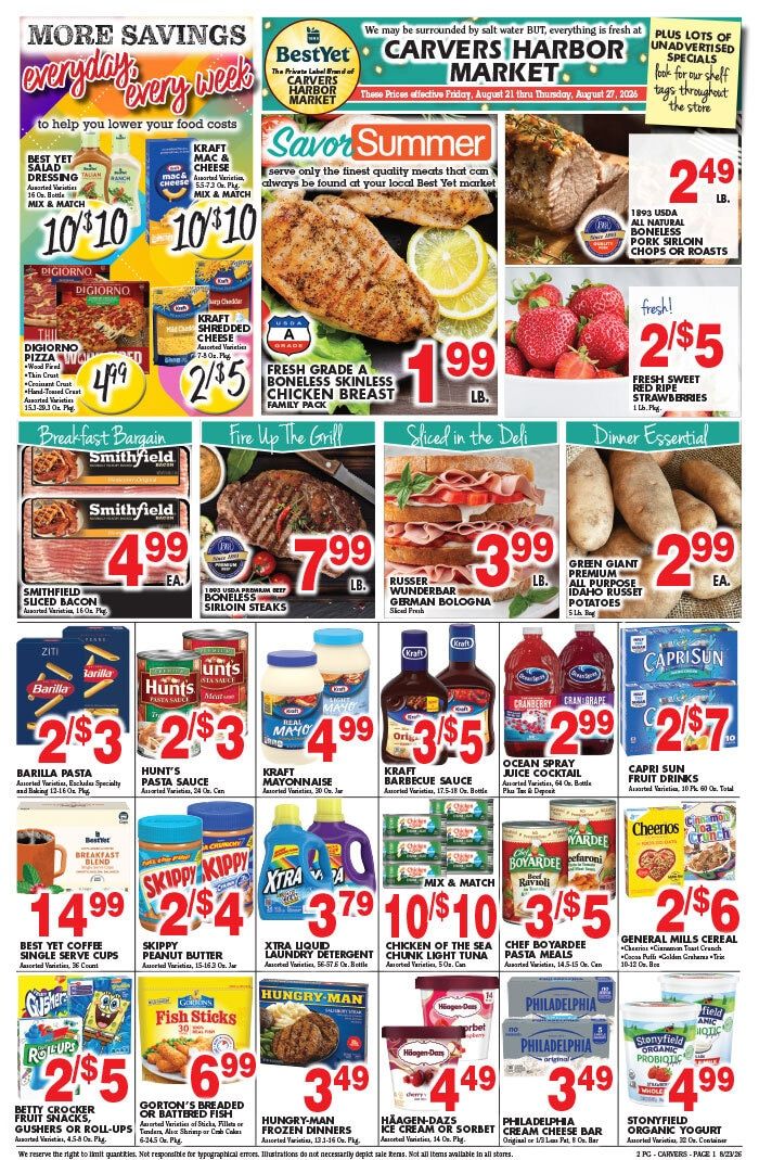 Carver's Harbor Market Weekly Ad August 21 - 27, 2026