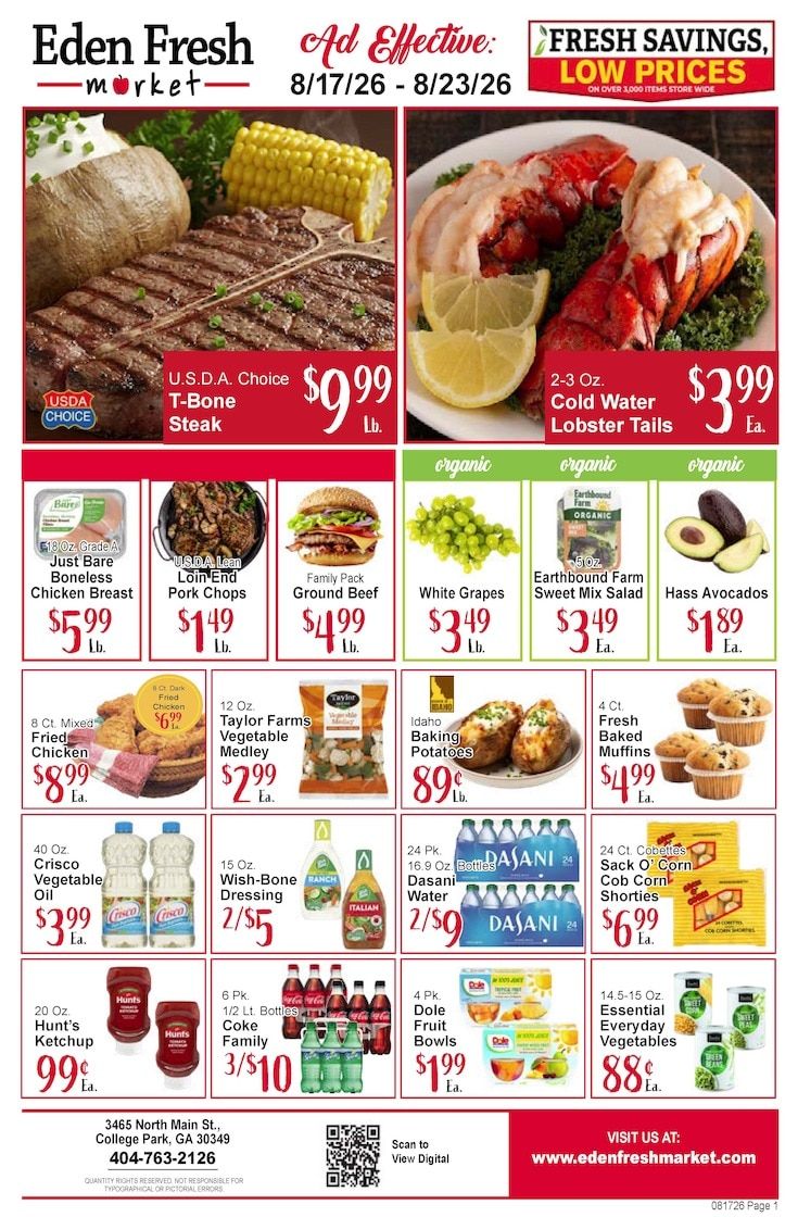 Eden Fresh Market Weekly Ad August 17 - 23, 2026