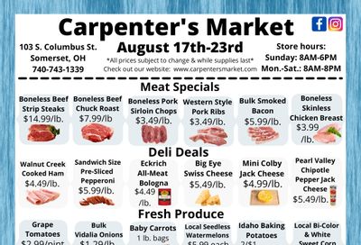 Carpenter's Market Weekly Ad August 17 - 23, 2026