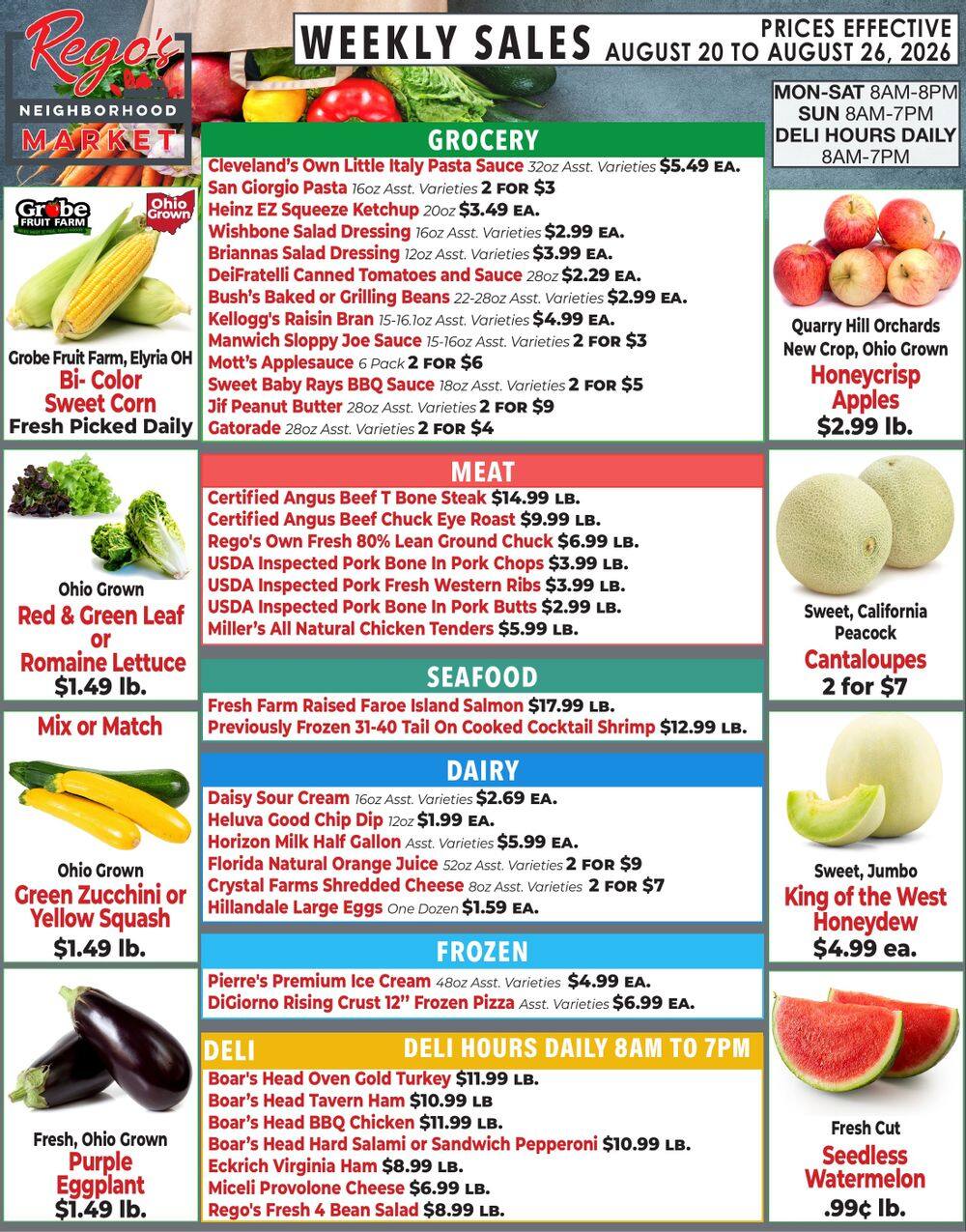 Rego's Neighborhood Market Weekly Ad August 20 - 26, 2026