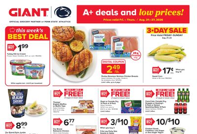Giant Food Stores (MD, PA, WV) Weekly Ad August 21 - 27, 2026