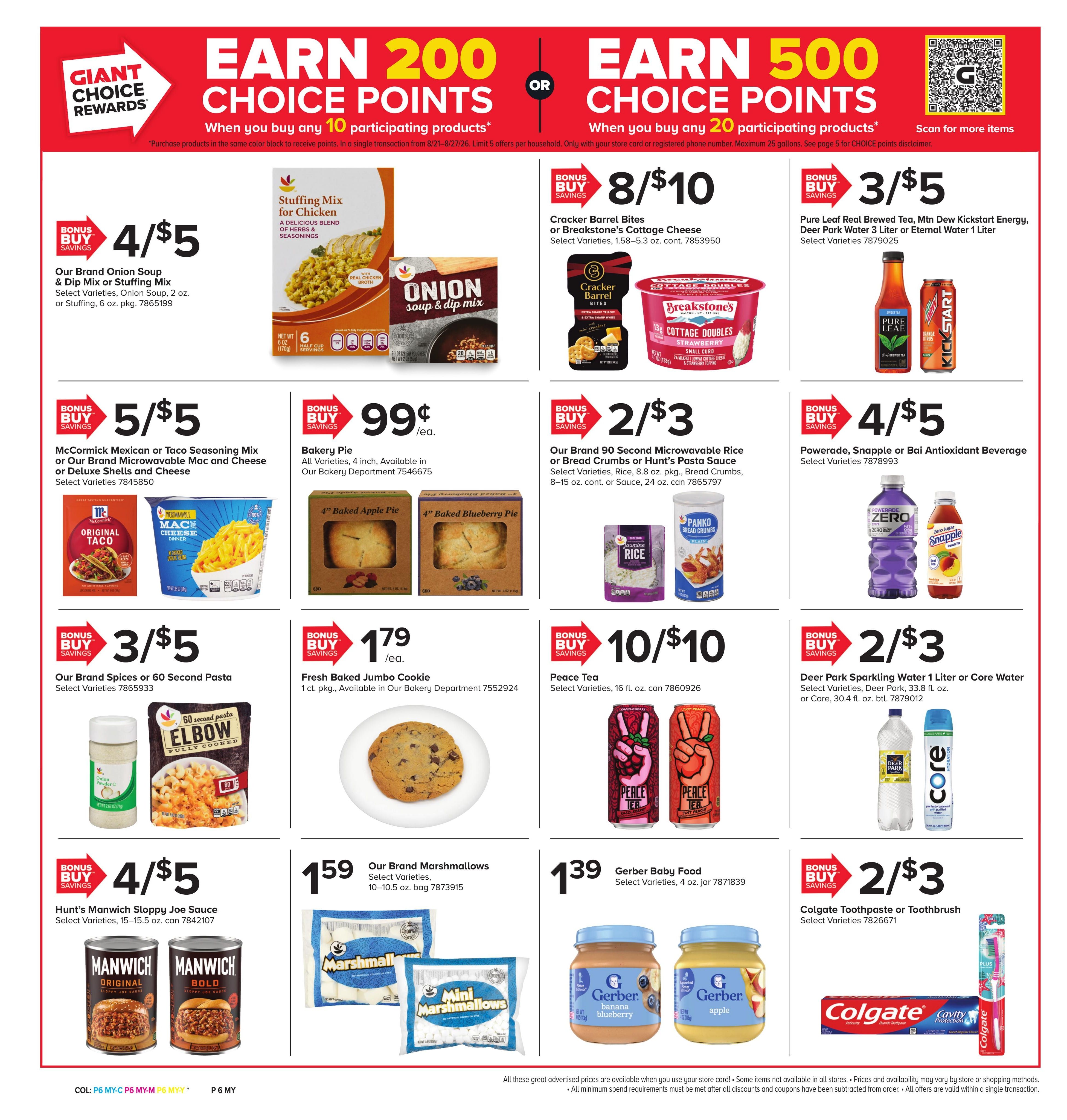 Giant Food Stores (MD, PA, WV) Weekly Ad August 21 - 27, 2026