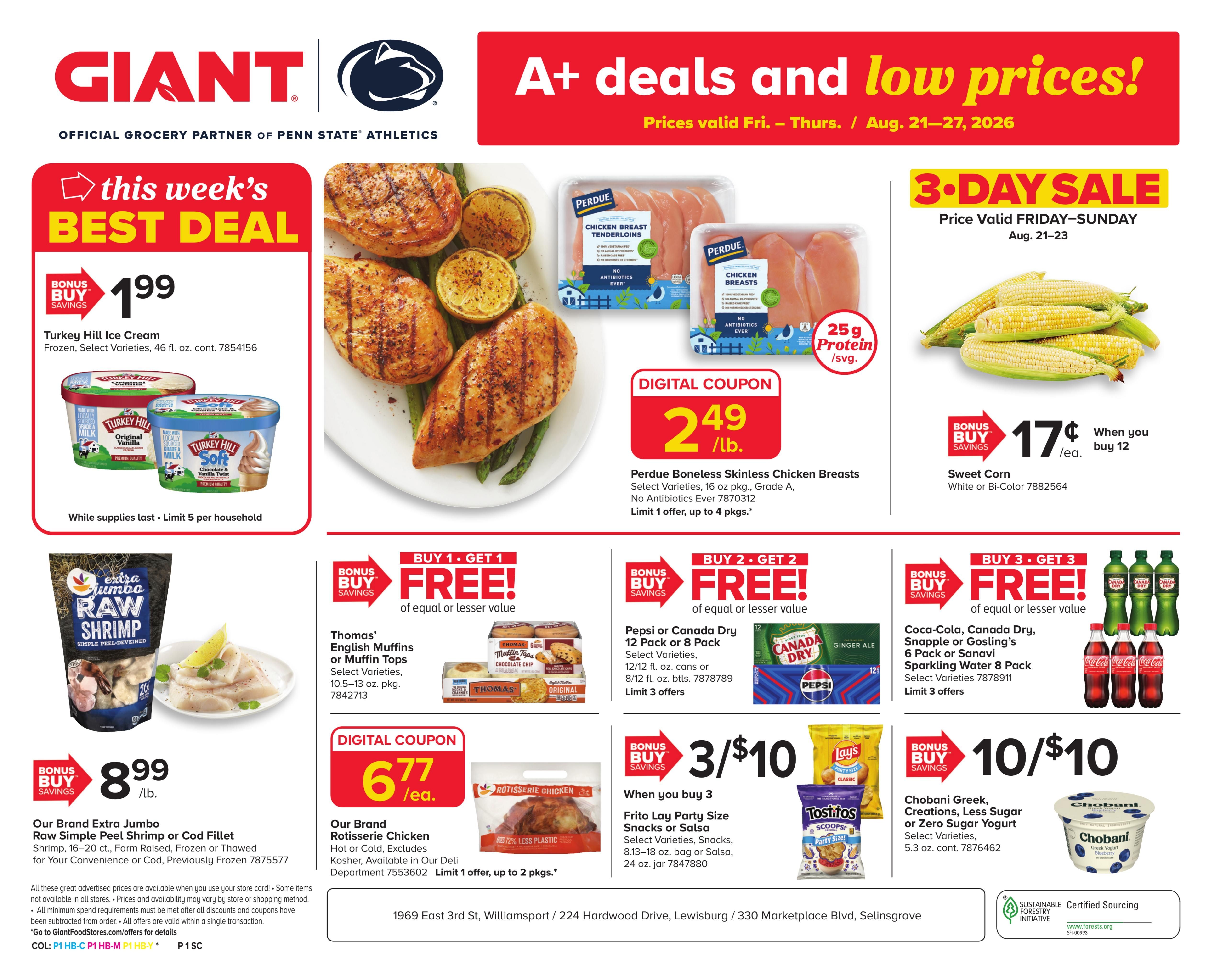 Giant Food Stores (Williamsport Area, PA) Weekly Ad August 21 - 27, 2026