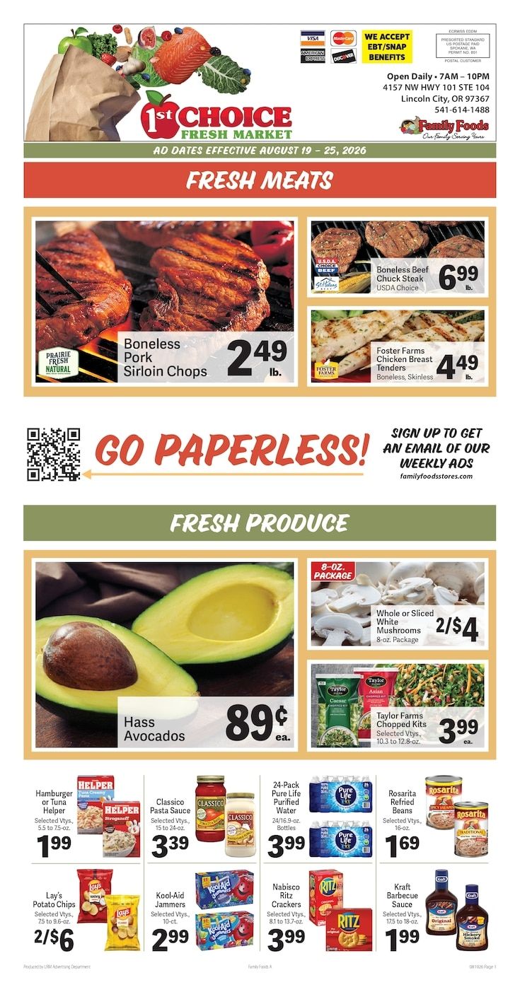 1st Choice Fresh Market Weekly Ad August 19 - 25, 2026