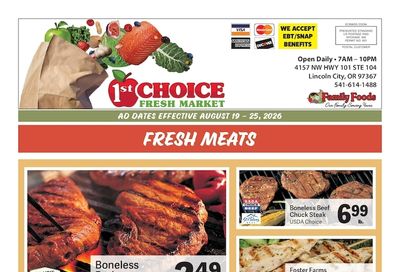 1st Choice Fresh Market Weekly Ad August 19 - 25, 2026