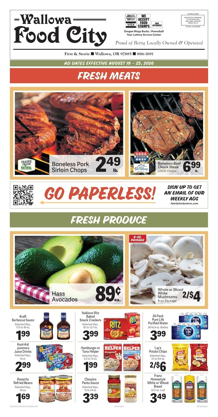 Wallowa Food City Weekly Ad August 19 - 25, 2026