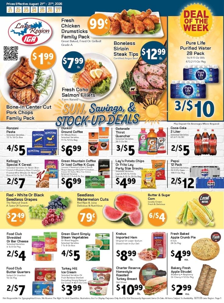Lake Region IGA Weekly Ad August 21 - 27, 2026