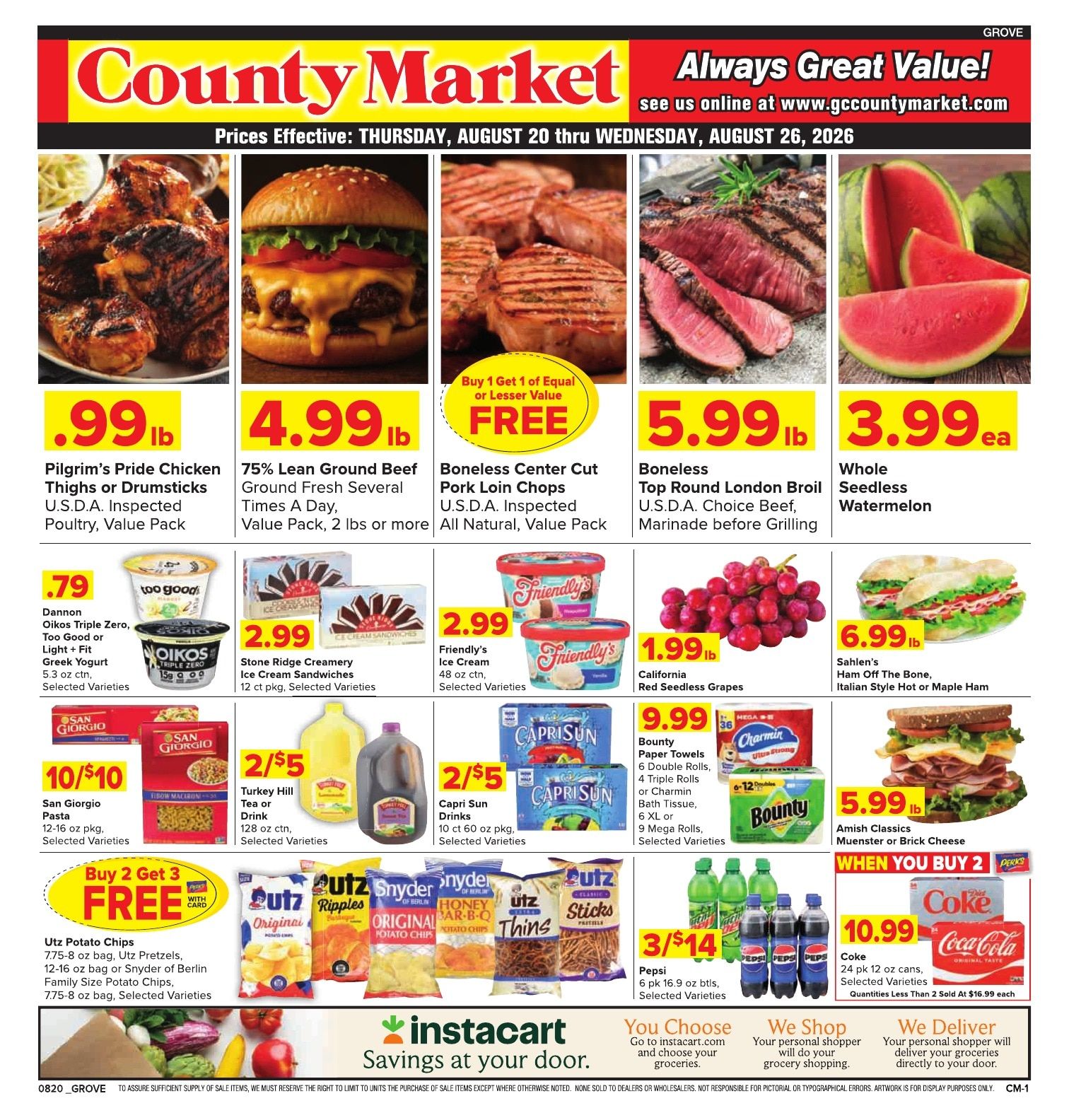 Grove City County Market Weekly Ad August 20 - 26, 2026