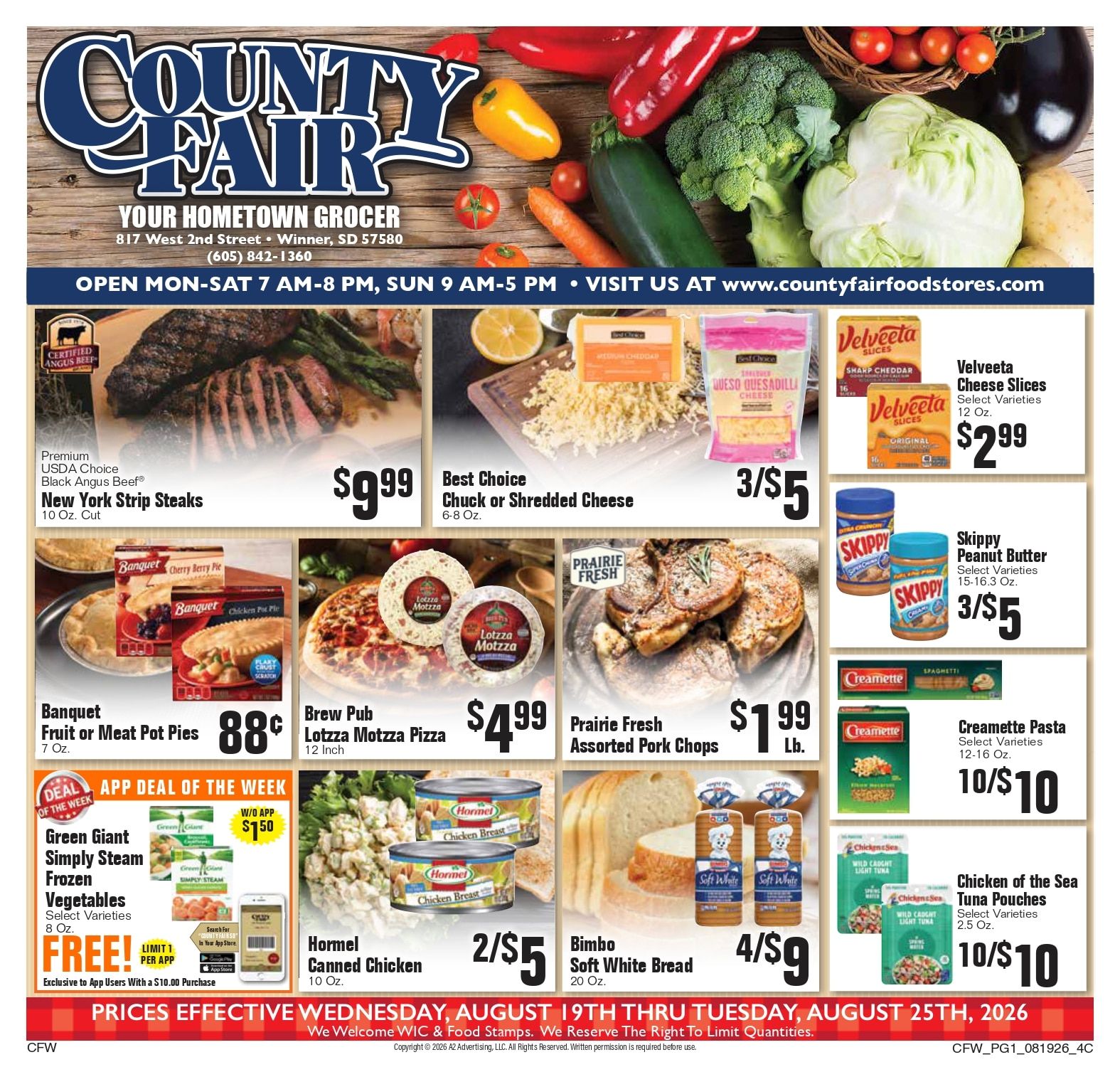 County Fair Food Stores (Winner, SD) Weekly Ad August 19 - 25, 2026