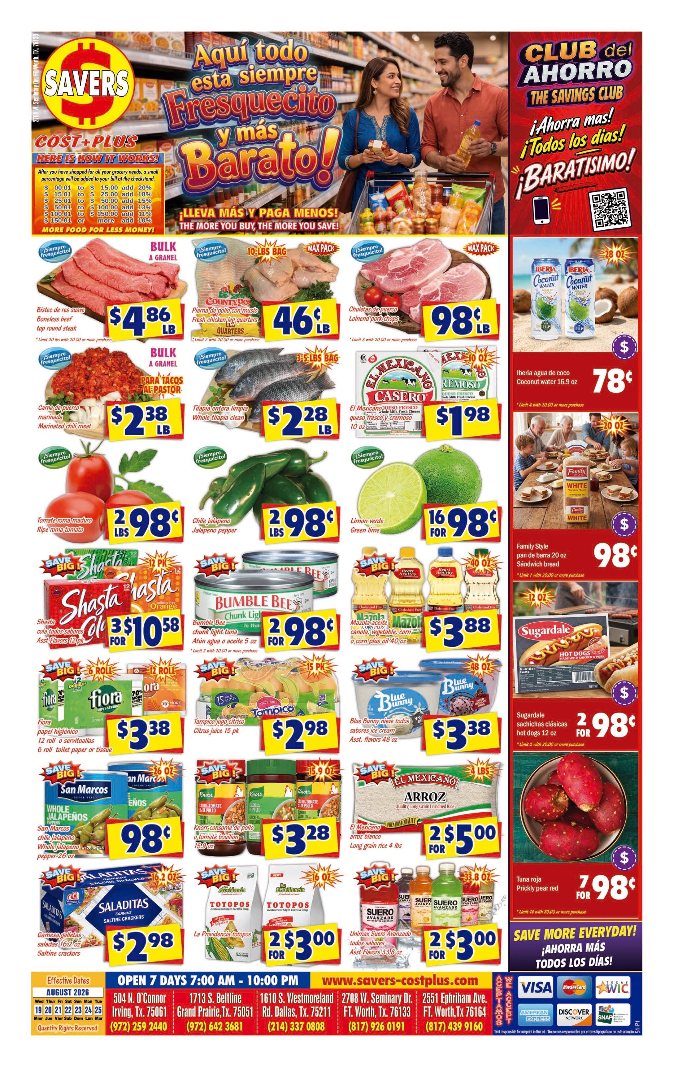 Savers Cost Plus (2708 W Seminary Drive, Fort Worth, TX) Weekly Ad August 19 - 25, 2026