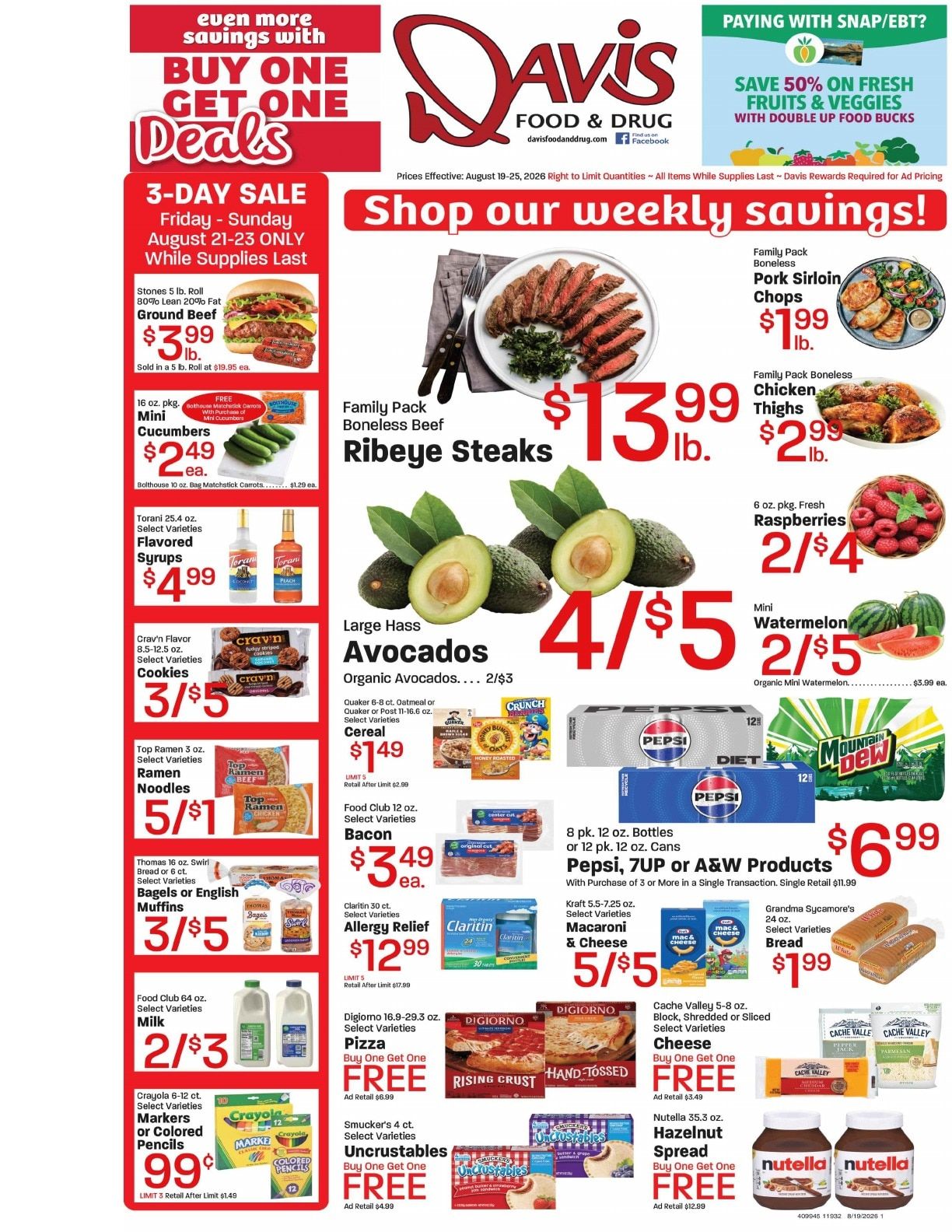 Davis Food & Drug (Roosevelt, UT) Weekly Ad August 19 - 25, 2026