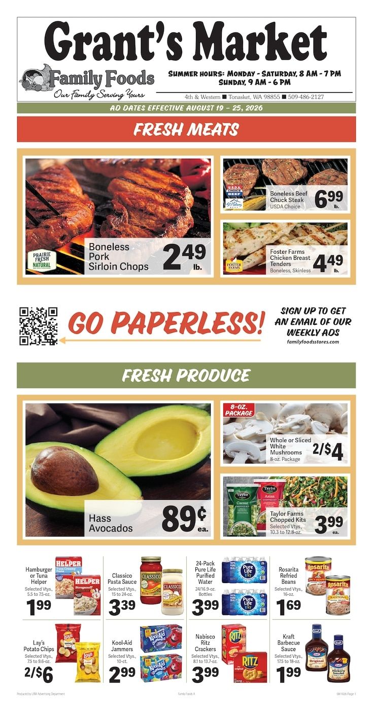 Grant's Family Foods Weekly Ad August 19 - 25, 2026