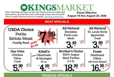 Kings Market Friday Harbor Weekly Ad August 19 - 25, 2026