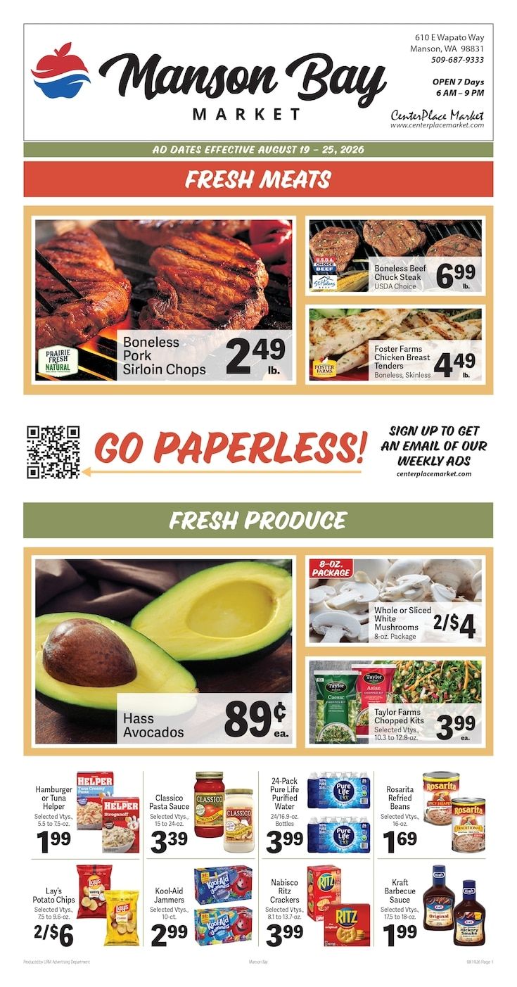 Manson Bay Market Weekly Ad August 19 - 25, 2026