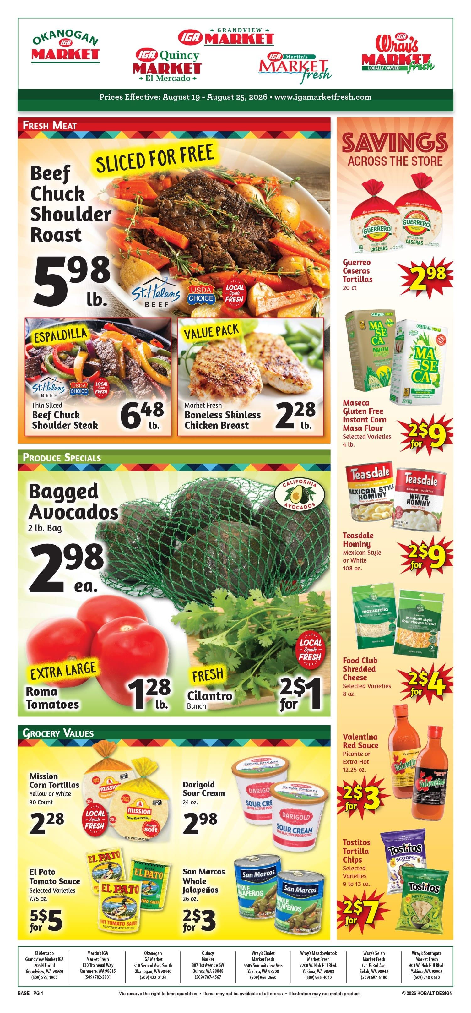 Quincy Market IGA Weekly Ad August 19 - 25, 2026