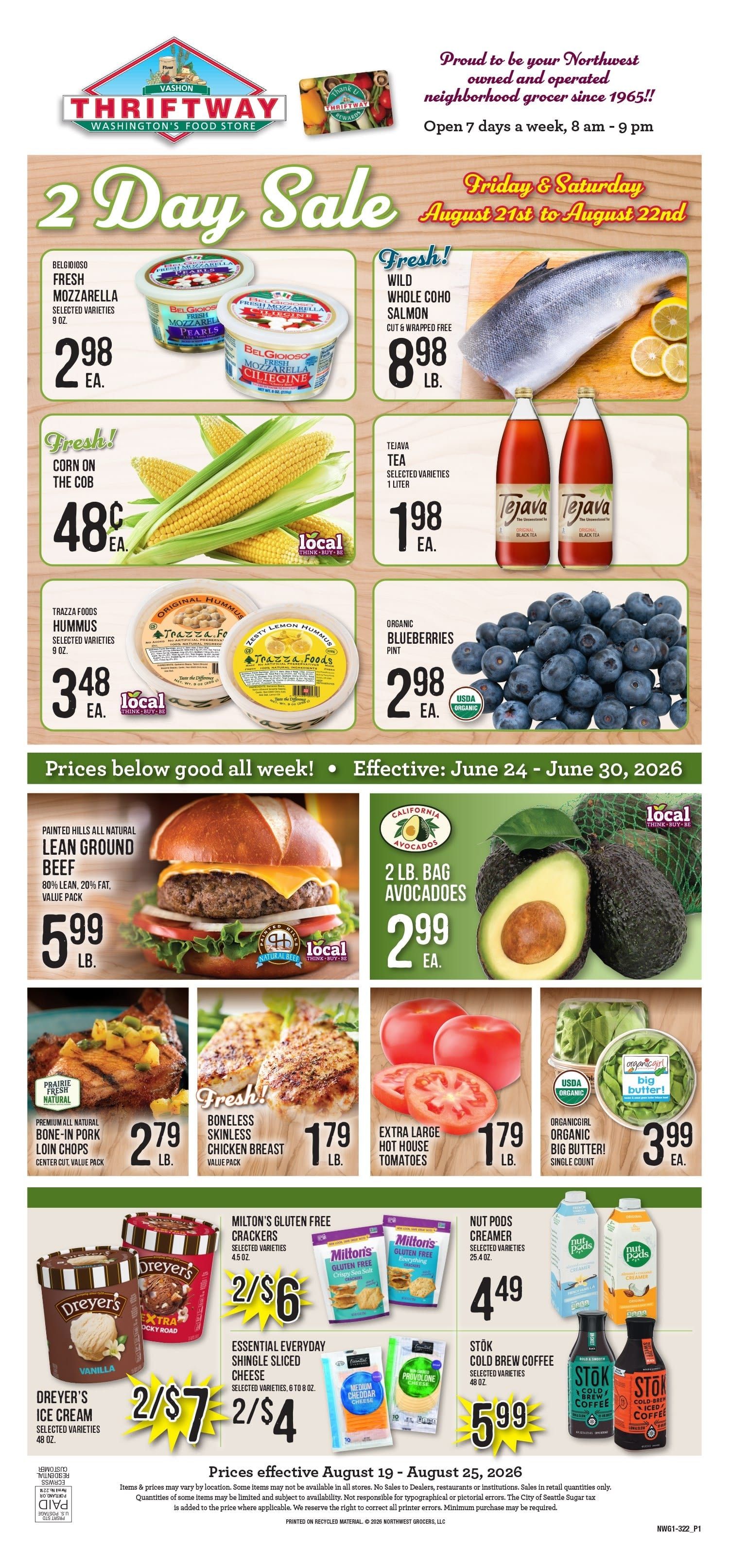 Vashon Thriftway Weekly Ad August 19 - 25, 2026