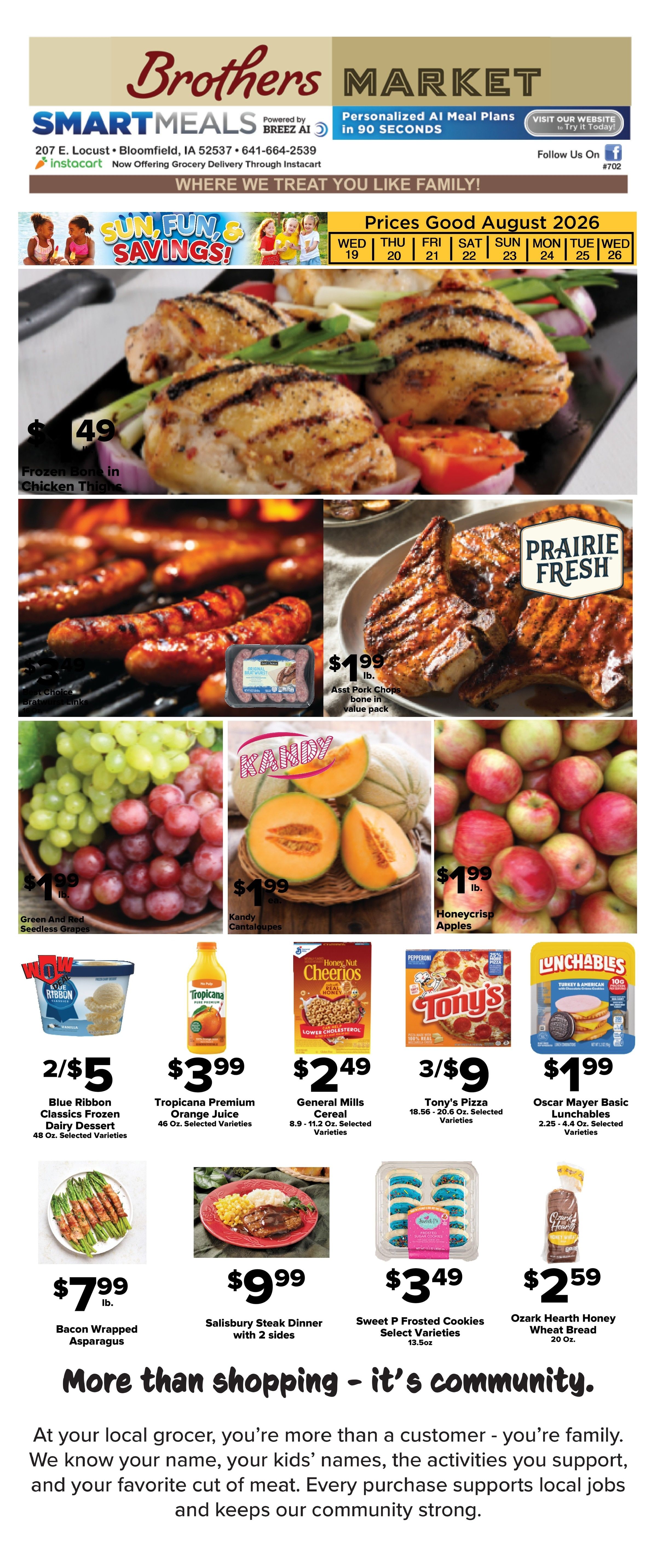 Brothers Market (Bloomfield, IA) Weekly Ad August 19 - 26, 2026