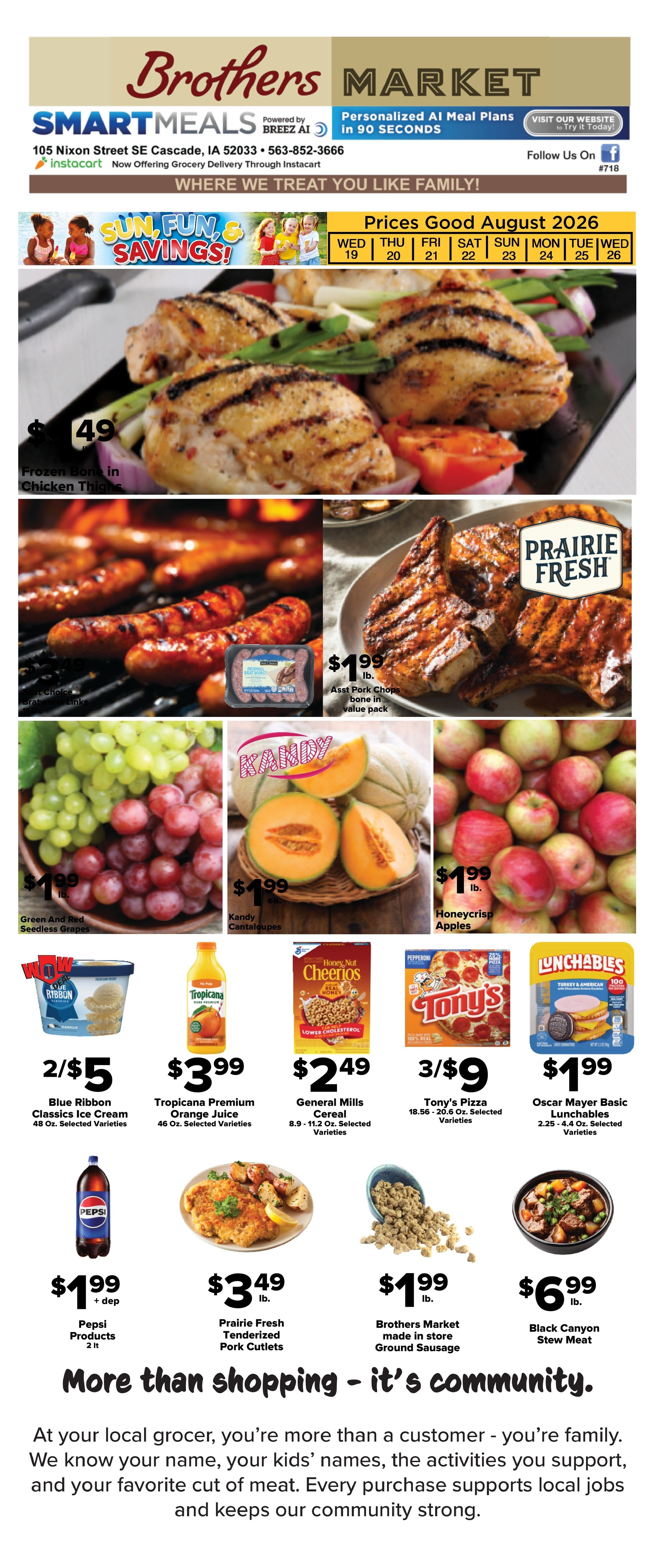 Brothers Market (Cascade, IA) Weekly Ad August 19 - 26, 2026