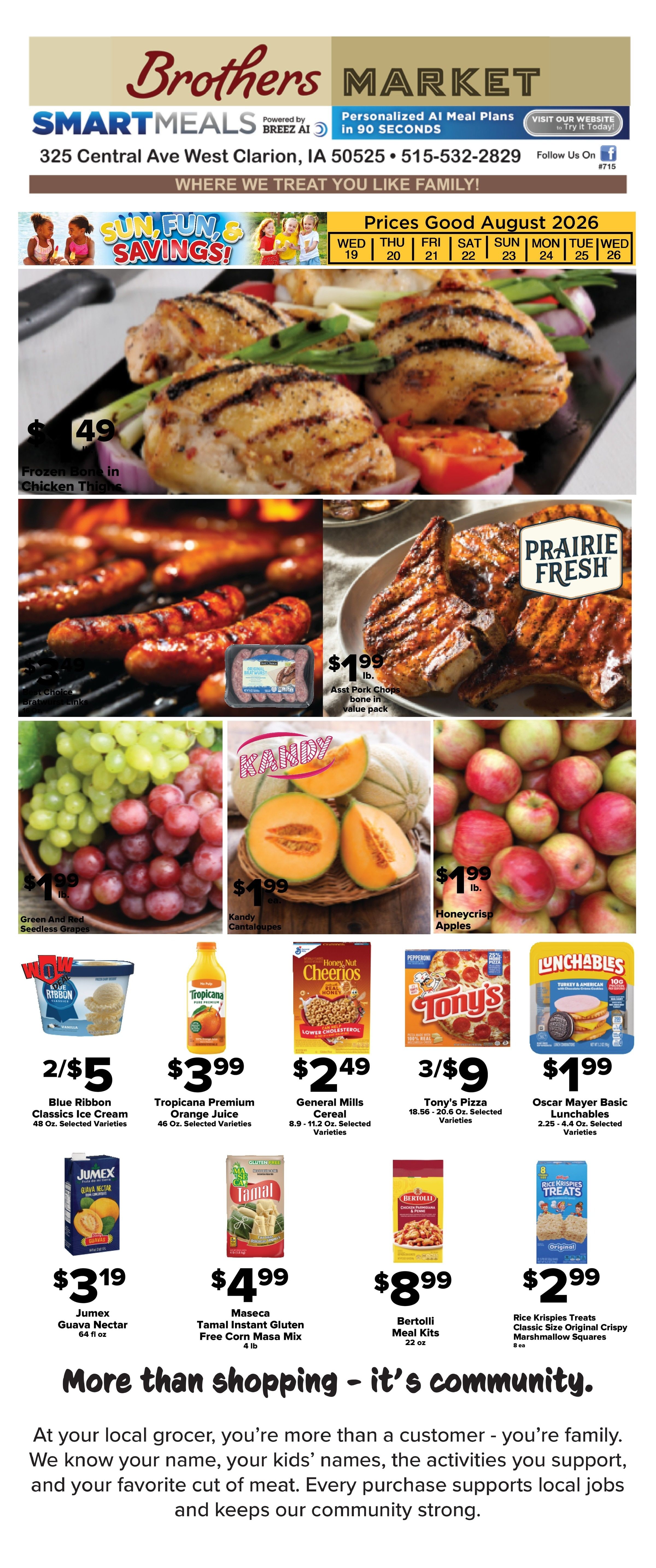 Brothers Market (Clarion, IA) Weekly Ad August 19 - 26, 2026