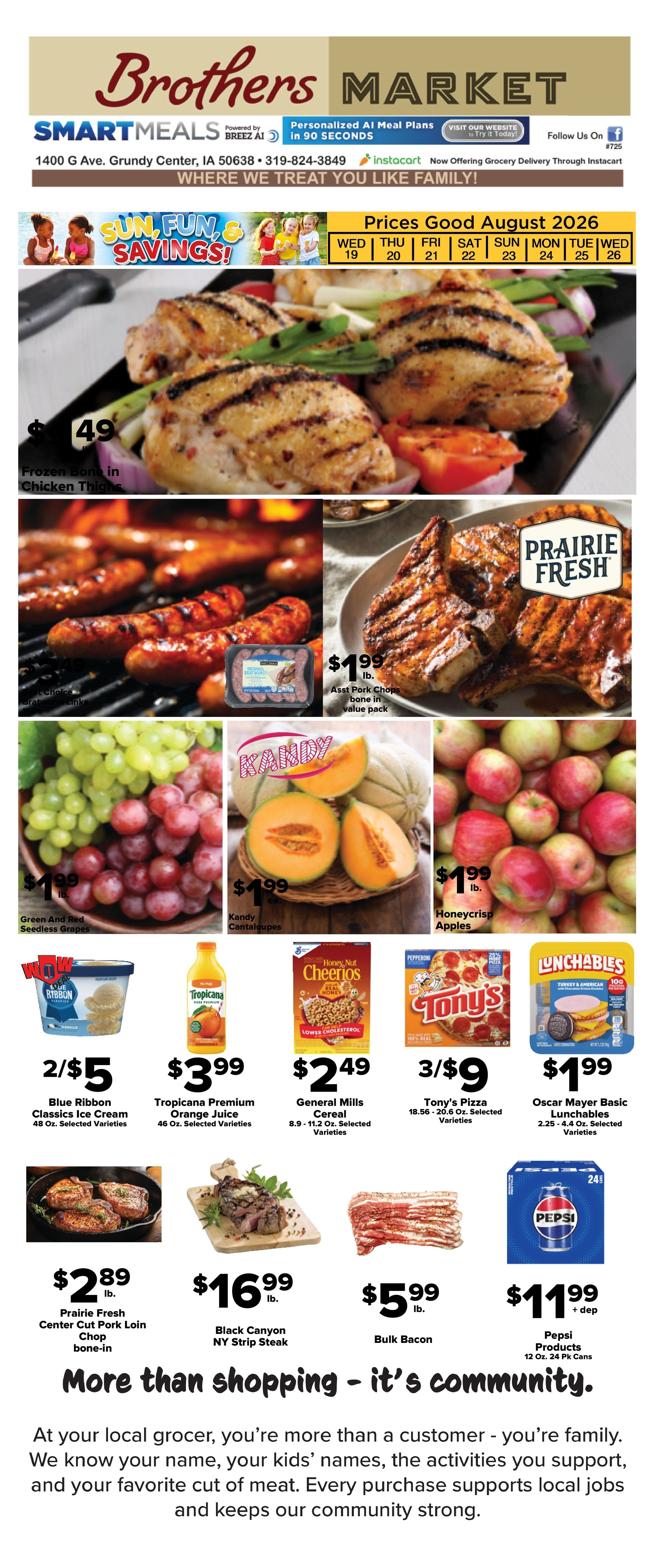 Brothers Market (Grundy Center, IA) Weekly Ad August 19 - 26, 2026